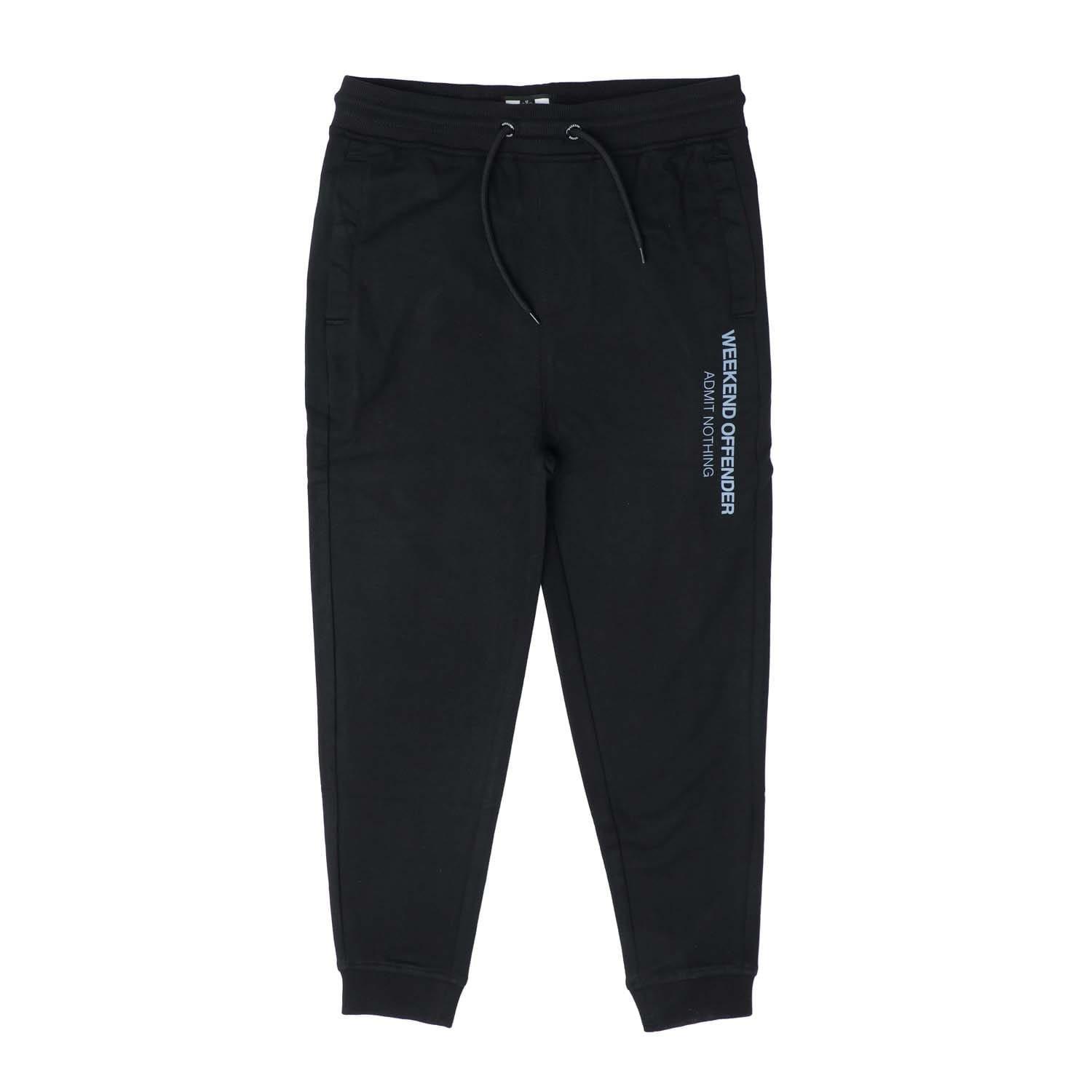 Black - Weekend Offender - Hugo Jog Pants With Large Woan Print - 1