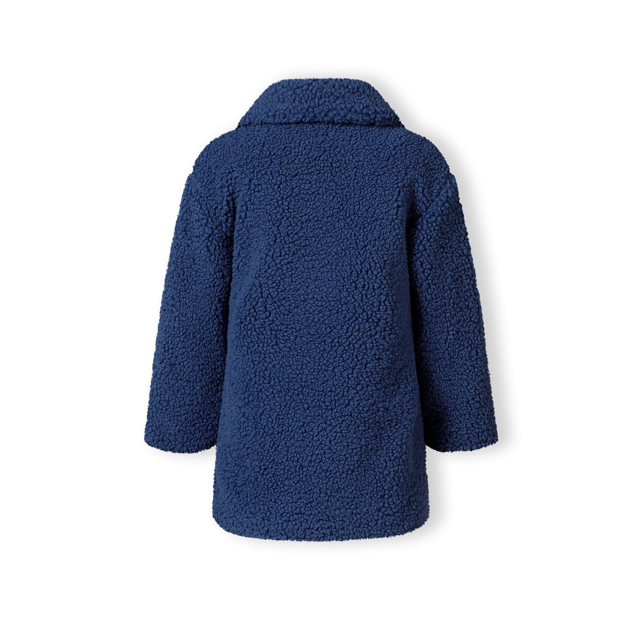 Azul - Minoti - Girls sherpa boucle jacket with satin lining blue - 3