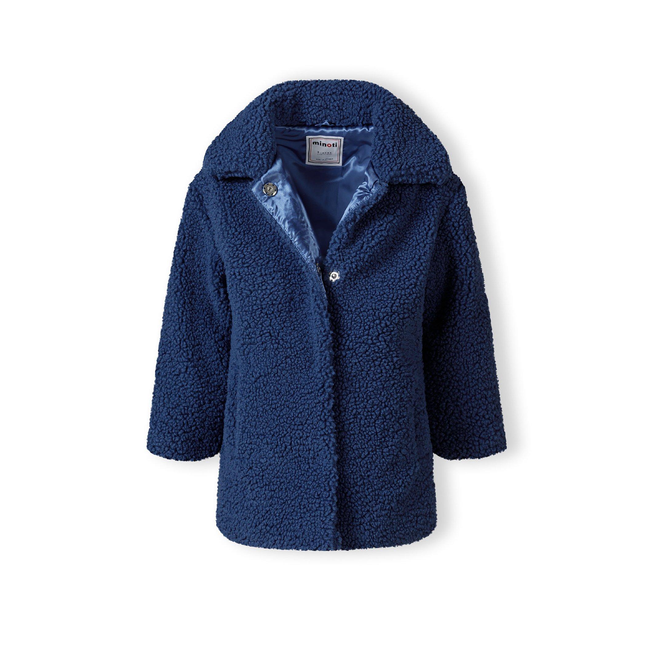 Azul - Minoti - Girls sherpa boucle jacket with satin lining blue - 4