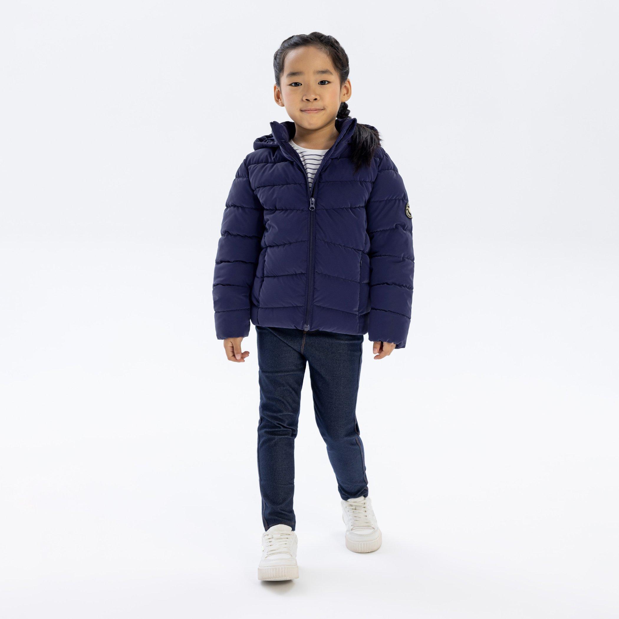 Marineblauw - Minoti - Girls padded jacket velvet feel navy - 2