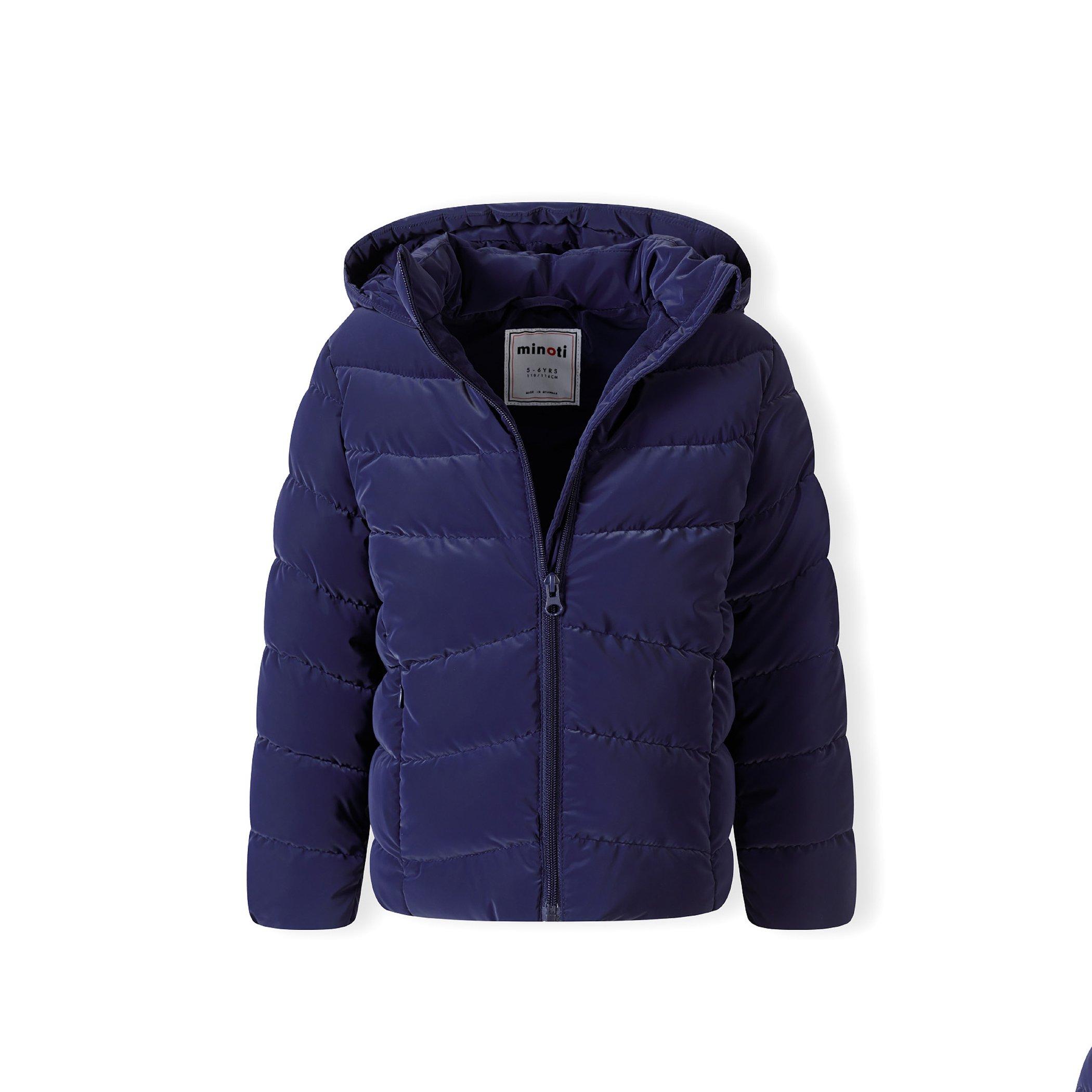 Marineblauw - Minoti - Girls padded jacket velvet feel navy - 4