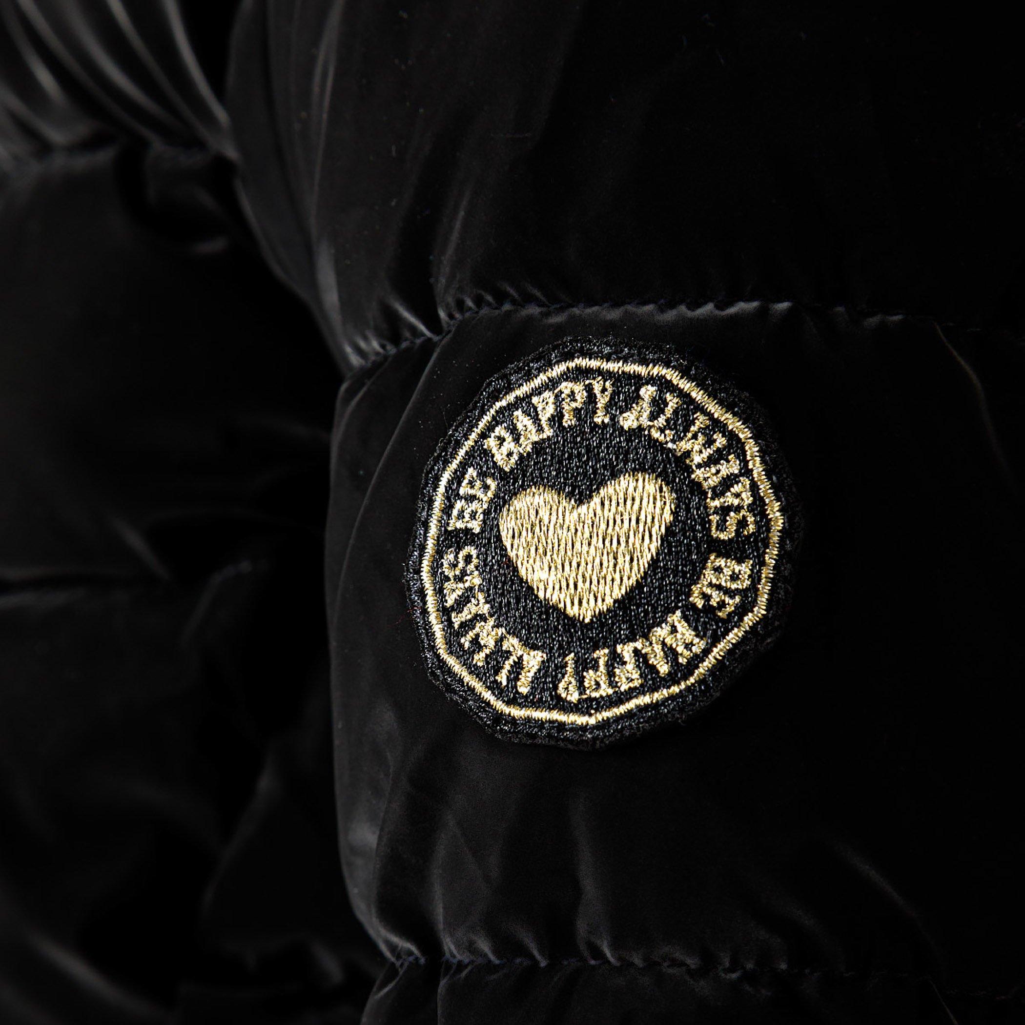 Zwart - Minoti - Girls padded jacket velvet feel black - 6