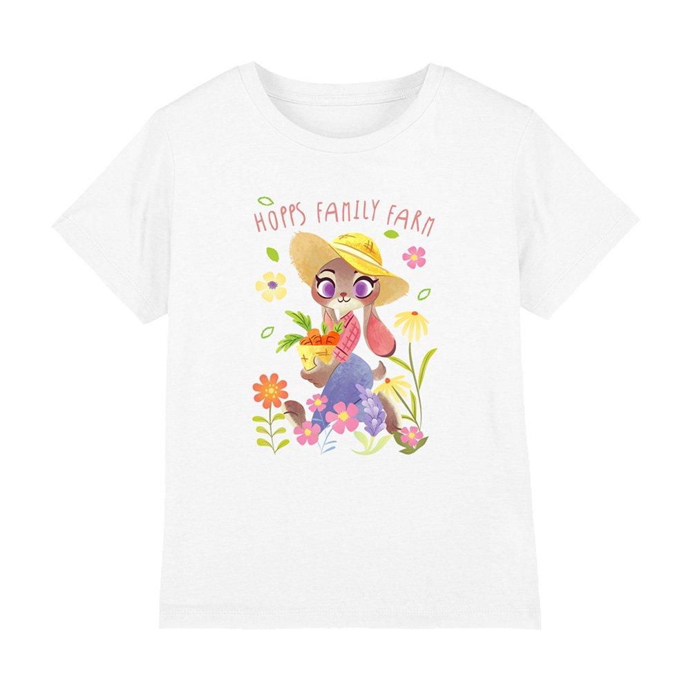White - Disney - Zootopia Judy Hopps Flower Garden Rabbit Kids T-Sh - 1
