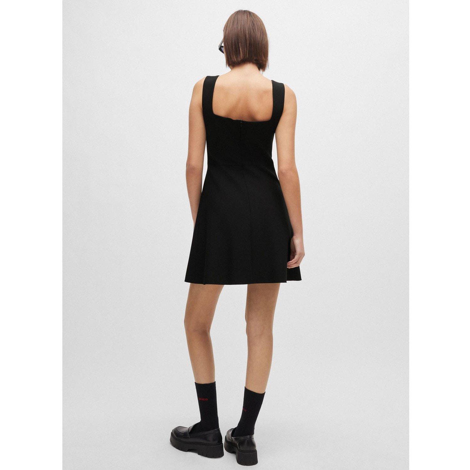 Black - Hugo - Kasanka Metallic Logo Mini Dress - 2