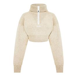 Coperni Half-Zip Boxy Cropped Sweater