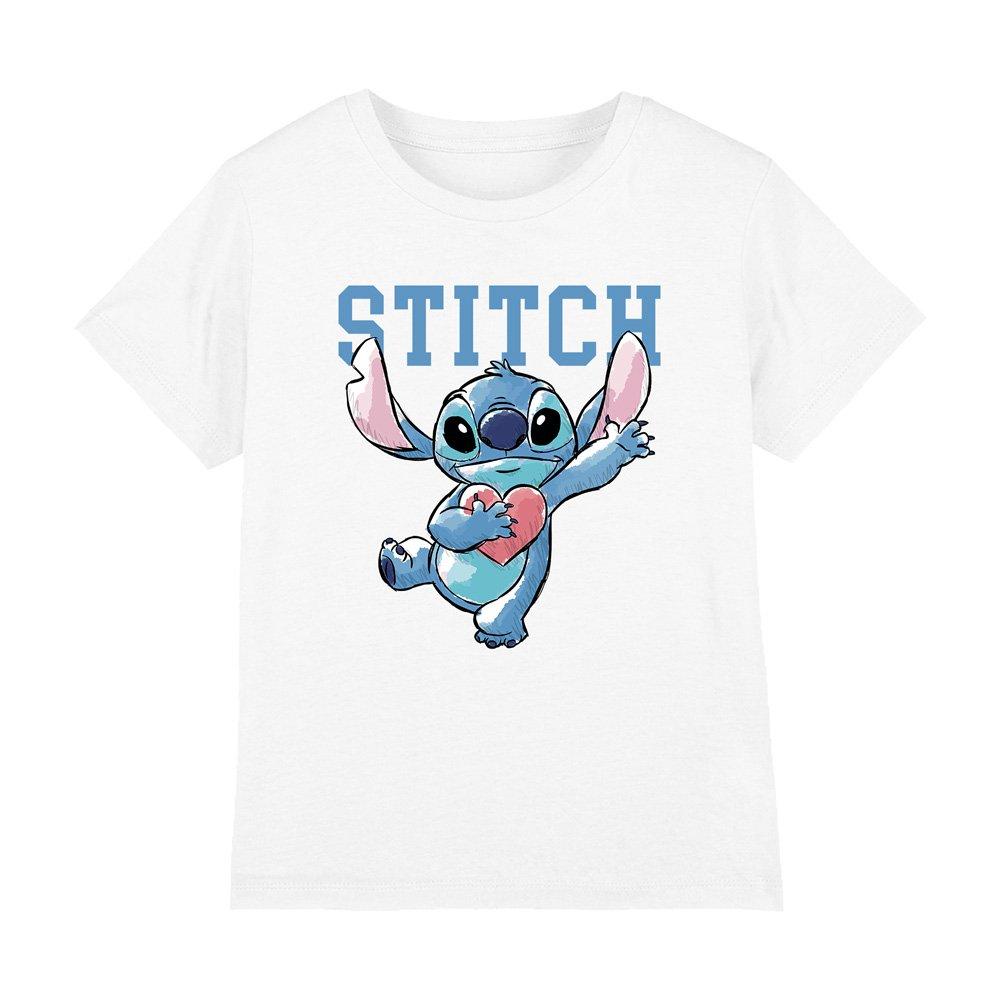 White - Disney - Lilo & Stitch Clutching Hearts Kids T-Shirt White - 1