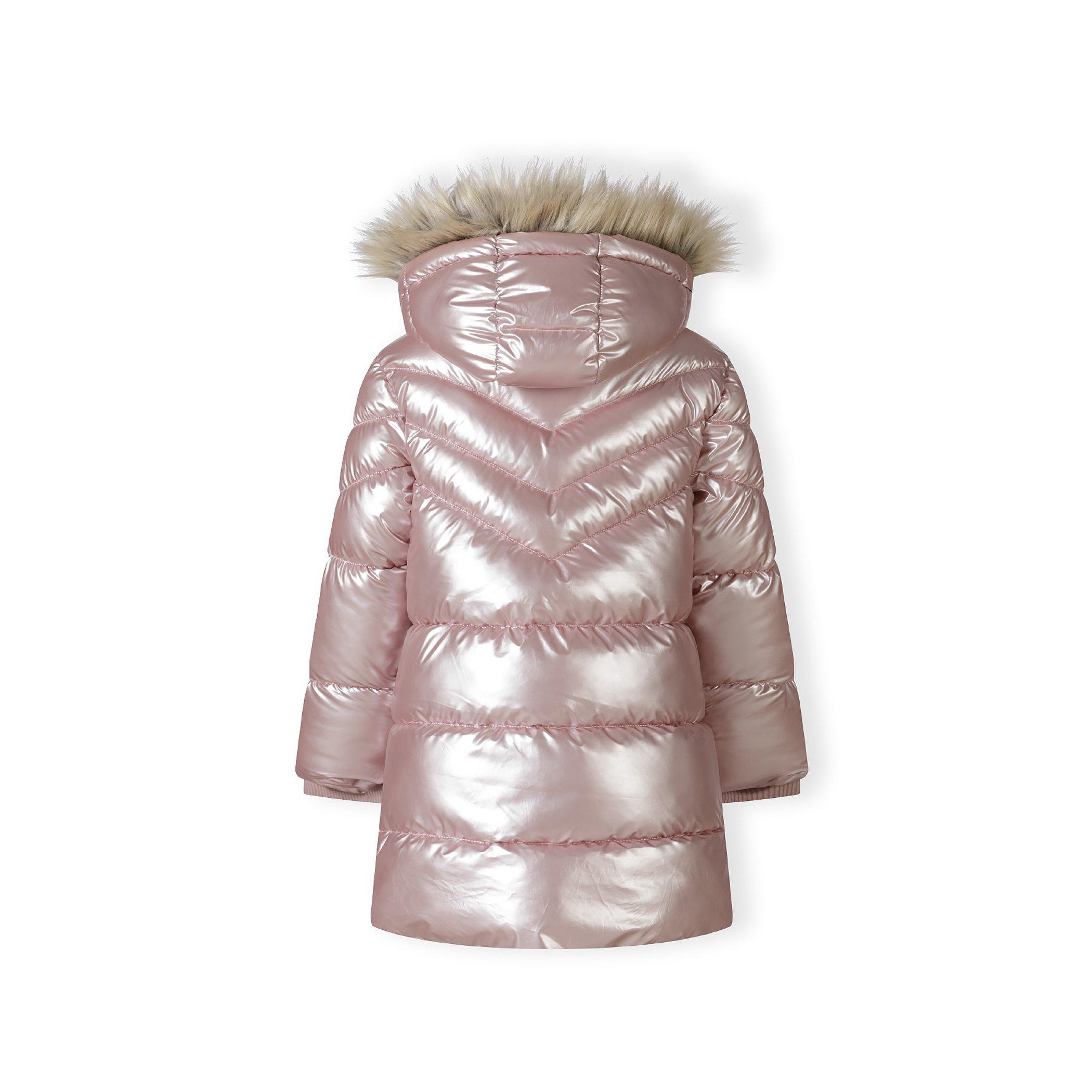 Roza - Minoti - Girls winter coat detachable faux fur pink - 3