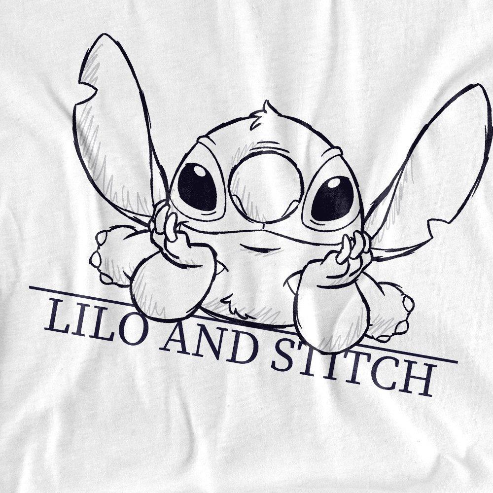 White - Disney - Lilo & Stitch Relax Sketch Kids T-Shirt White - 2