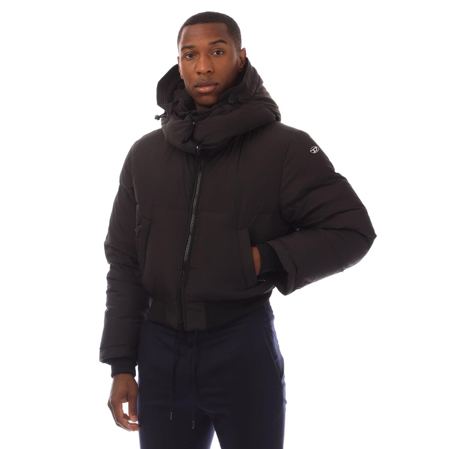 Black - Diesel - W-Peyt-Short Down Jacket - 1