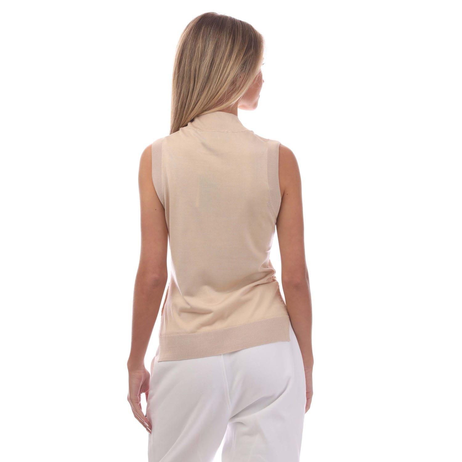 Beige - Boss - Fomila Knitted Silk Top - 3