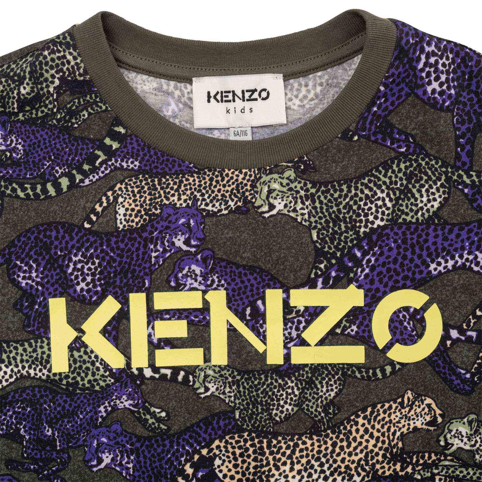 Khaki - Kenzo - Kids' Logo Regular Fit T-Shirt - 3