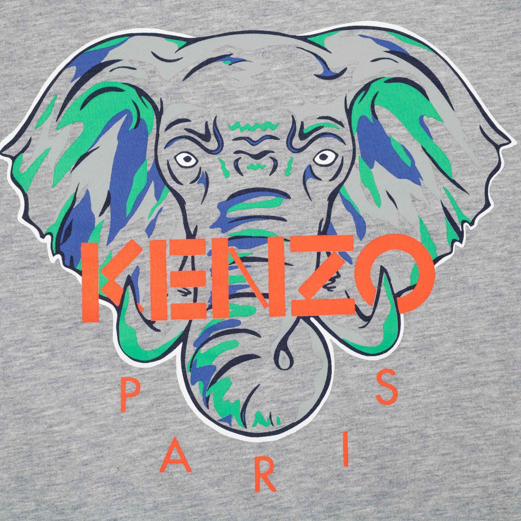Grey Marl - Kenzo - Kids' Logo Regular Fit T-Shirt - 3