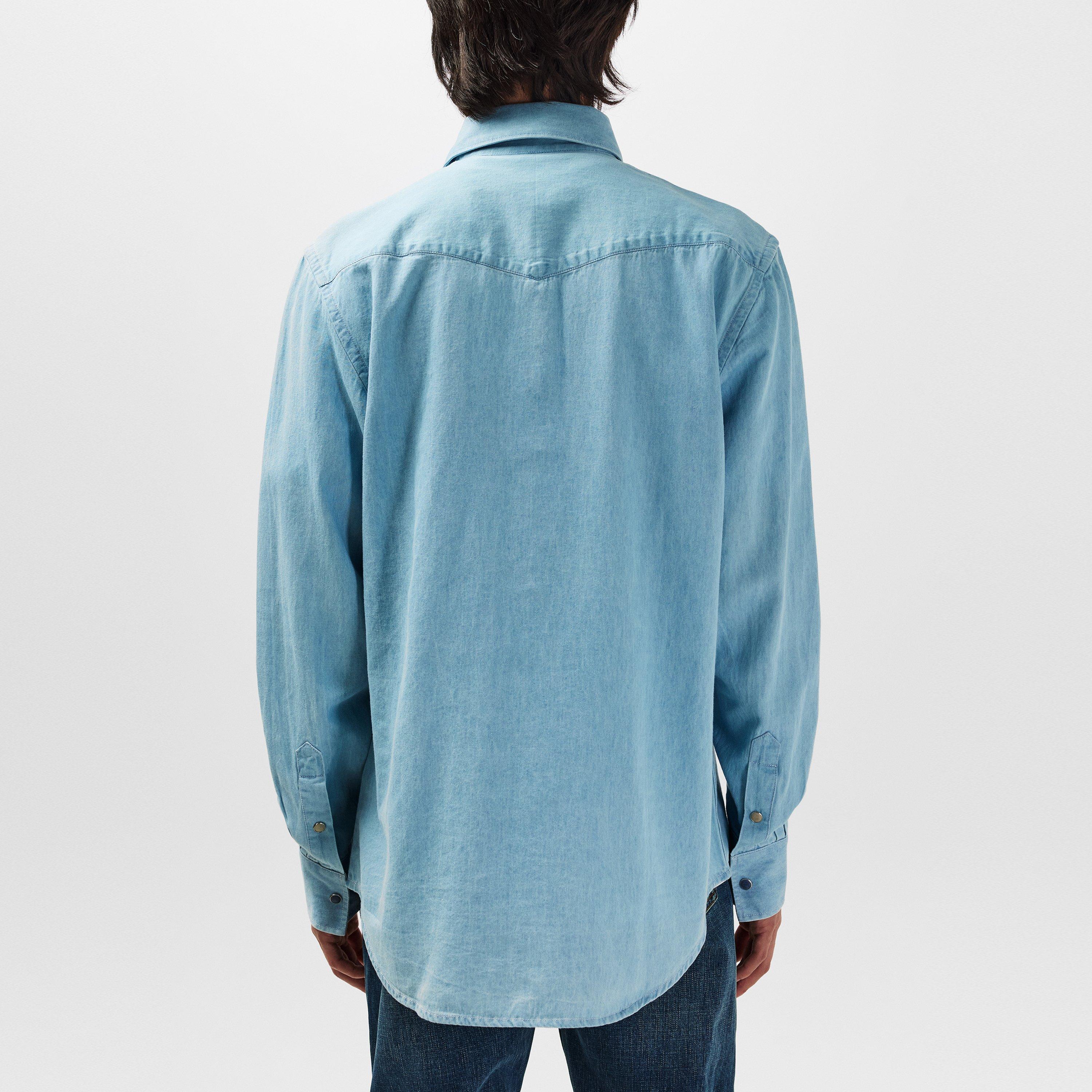 Blue LT - Paul Smith - Men's Long-Sleeve Pocket Plain Shirt - 3