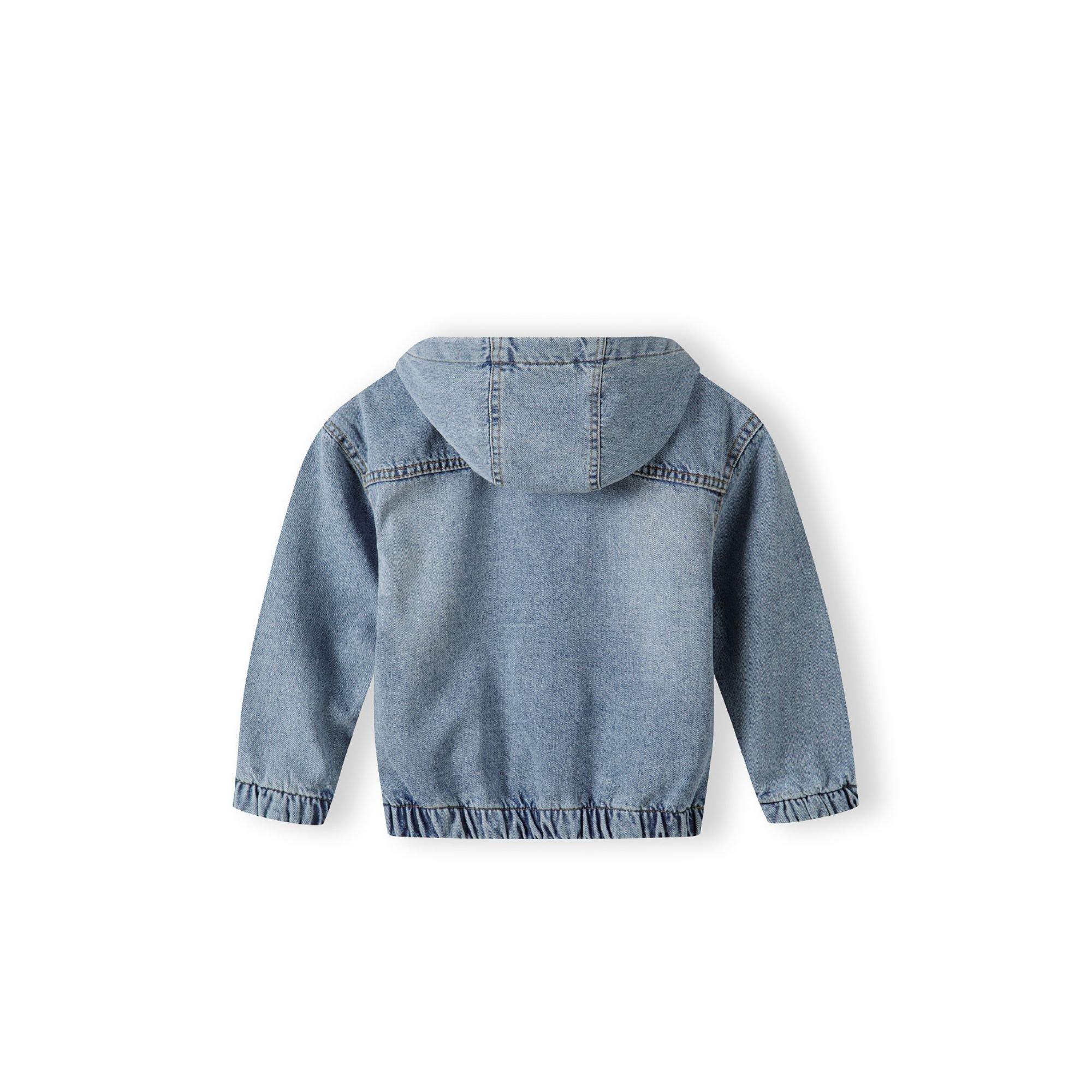 Blue Denim - Minoti - Boys denim jacket with fixed hood zip fastening navy - 2