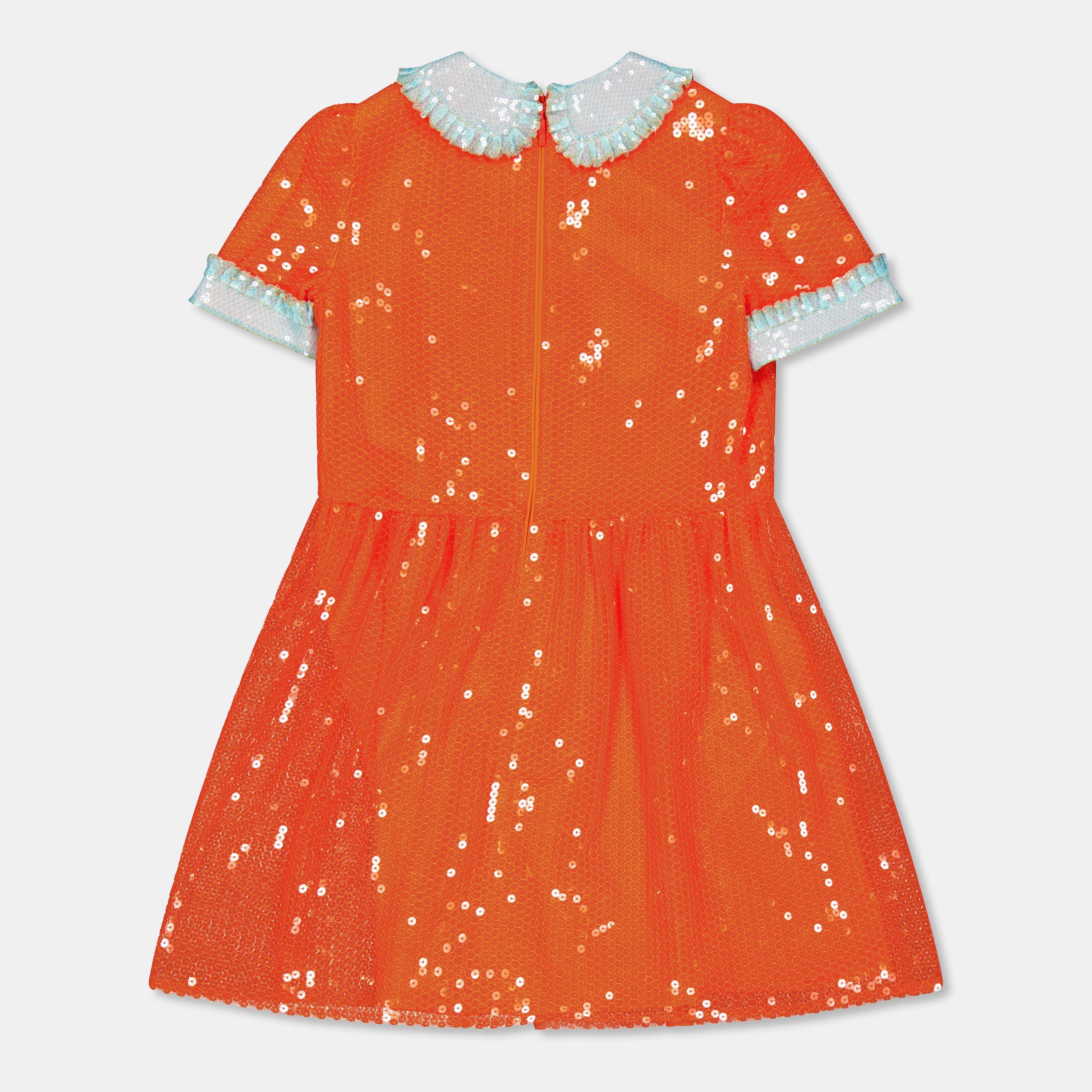 Vbrnt Orng/Mix - Gucci - Kids' Classic Back Zip Tea Dress - 2