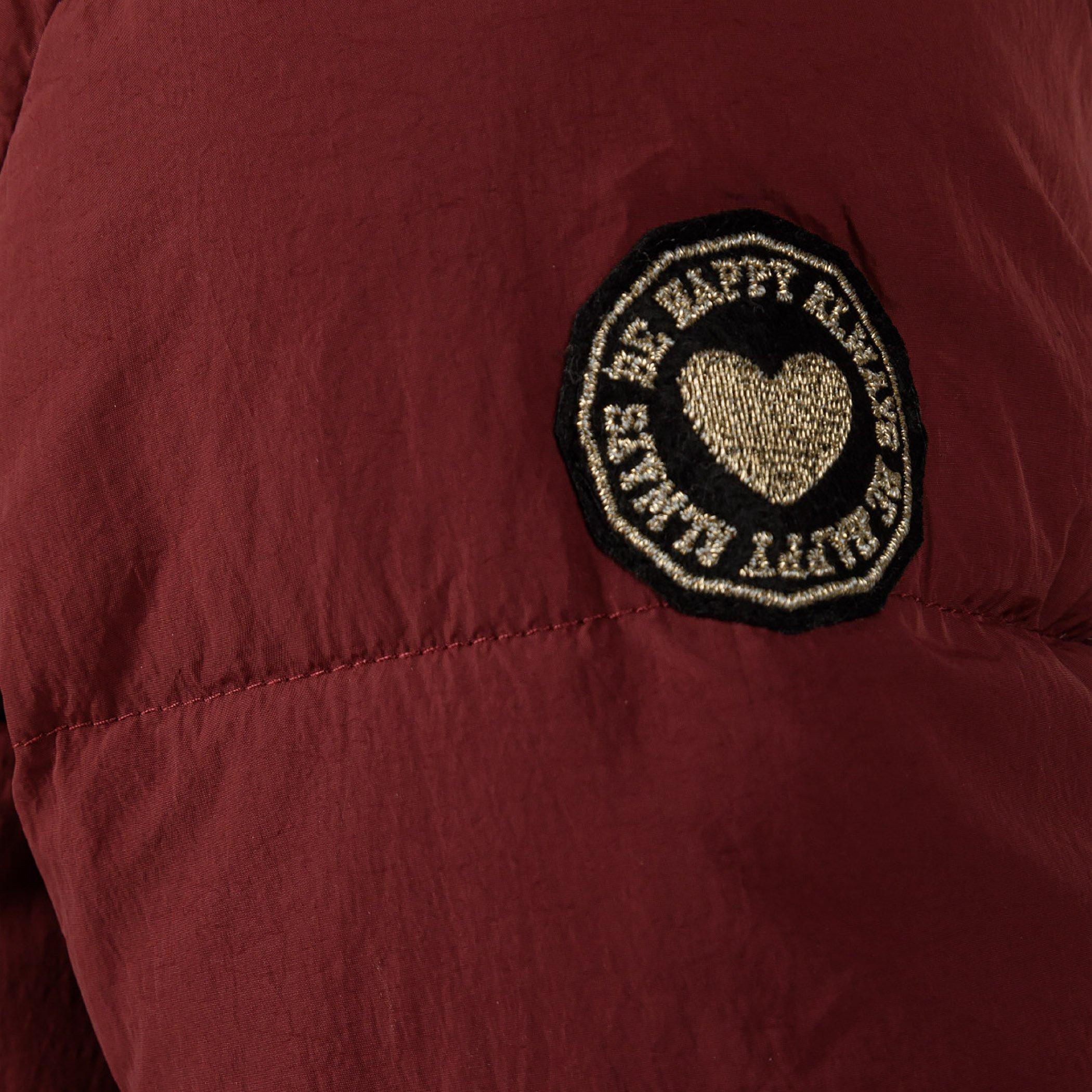 Bordeaux - Minoti - Girls long quilted winter jacket zip press studs burgundy - 6