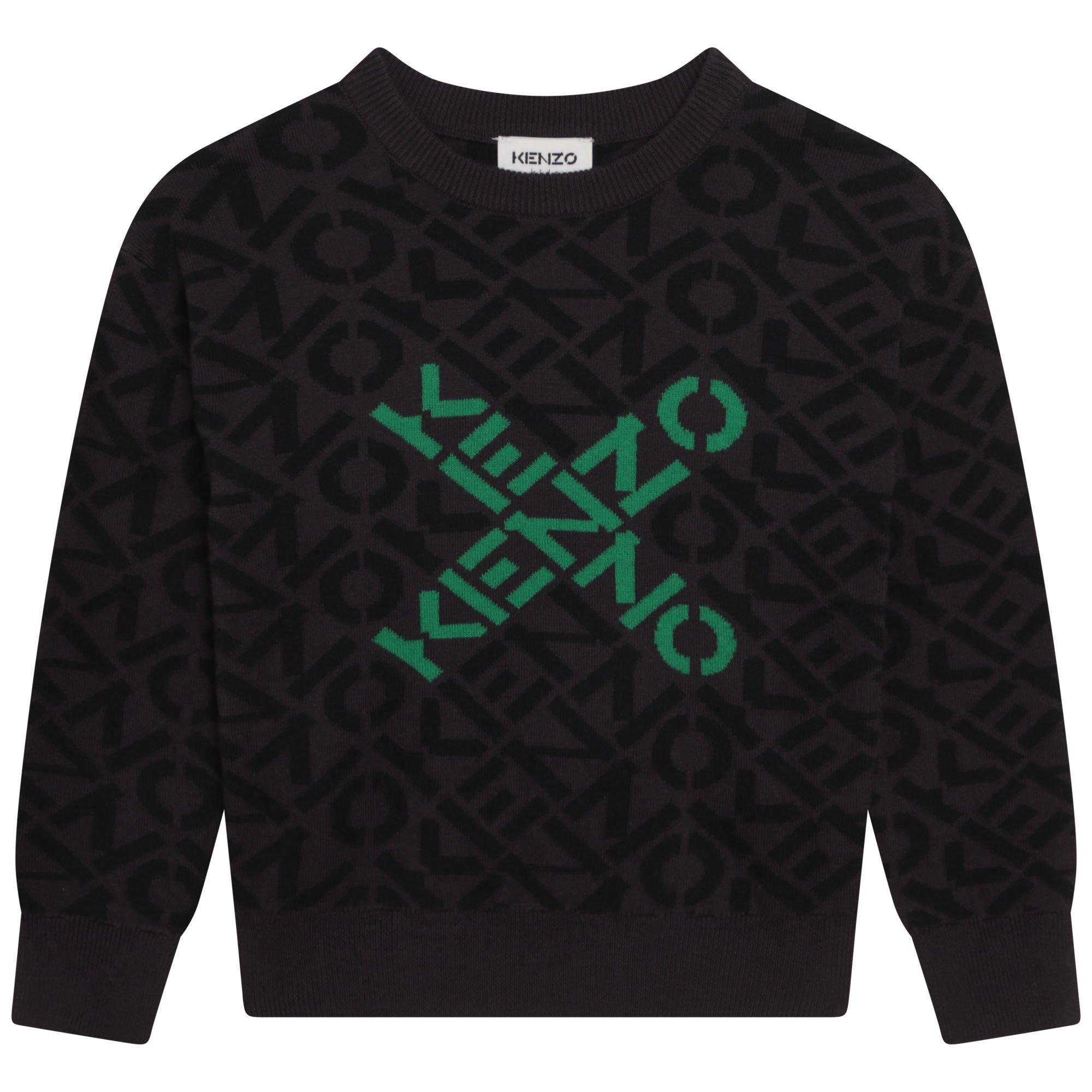 Dark Grey - Kenzo - Kids' Cross Logo Crew Sweatshirt - 1