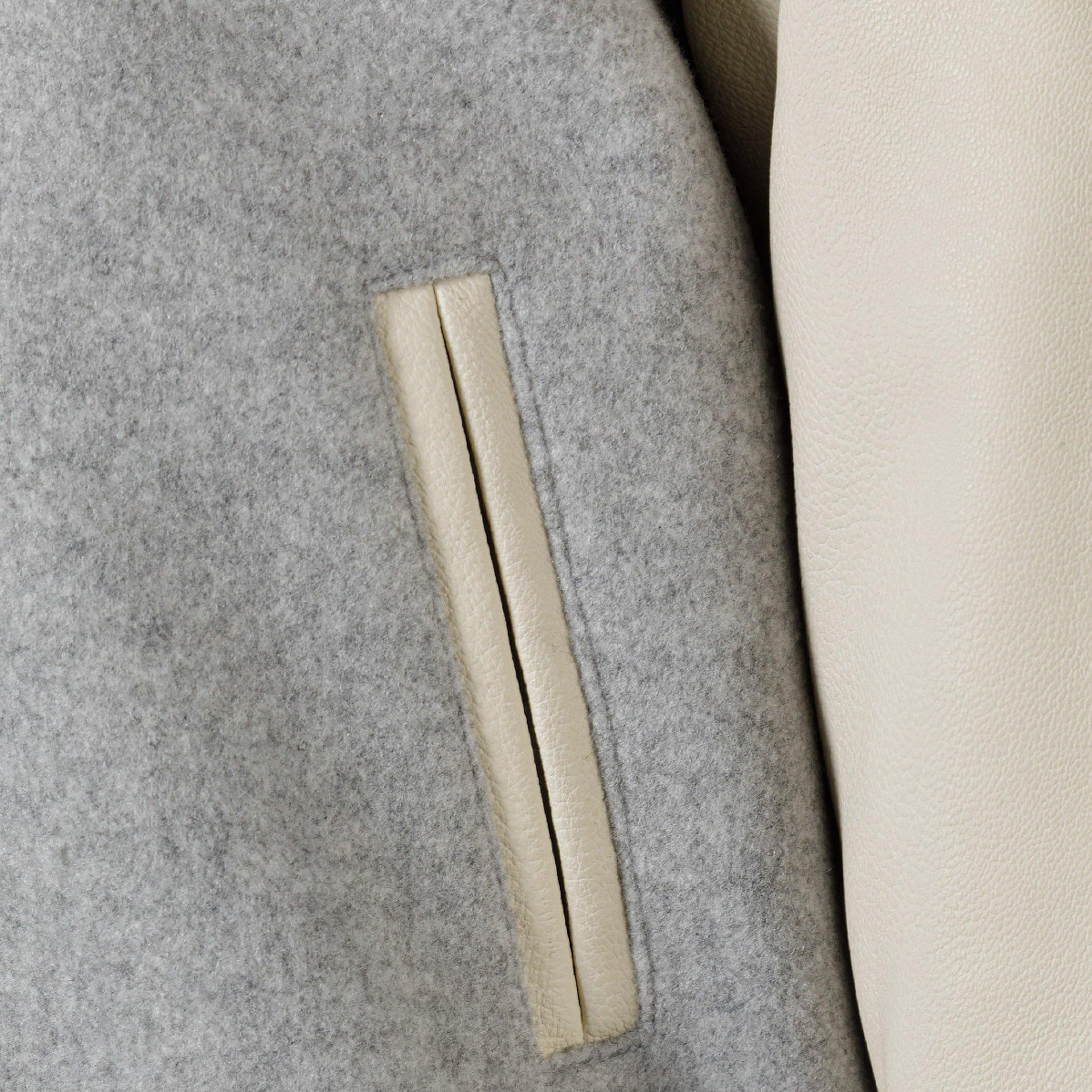 Light Grey - Minoti - Girls baseball style jacket with faux leather sleeves grey - 5