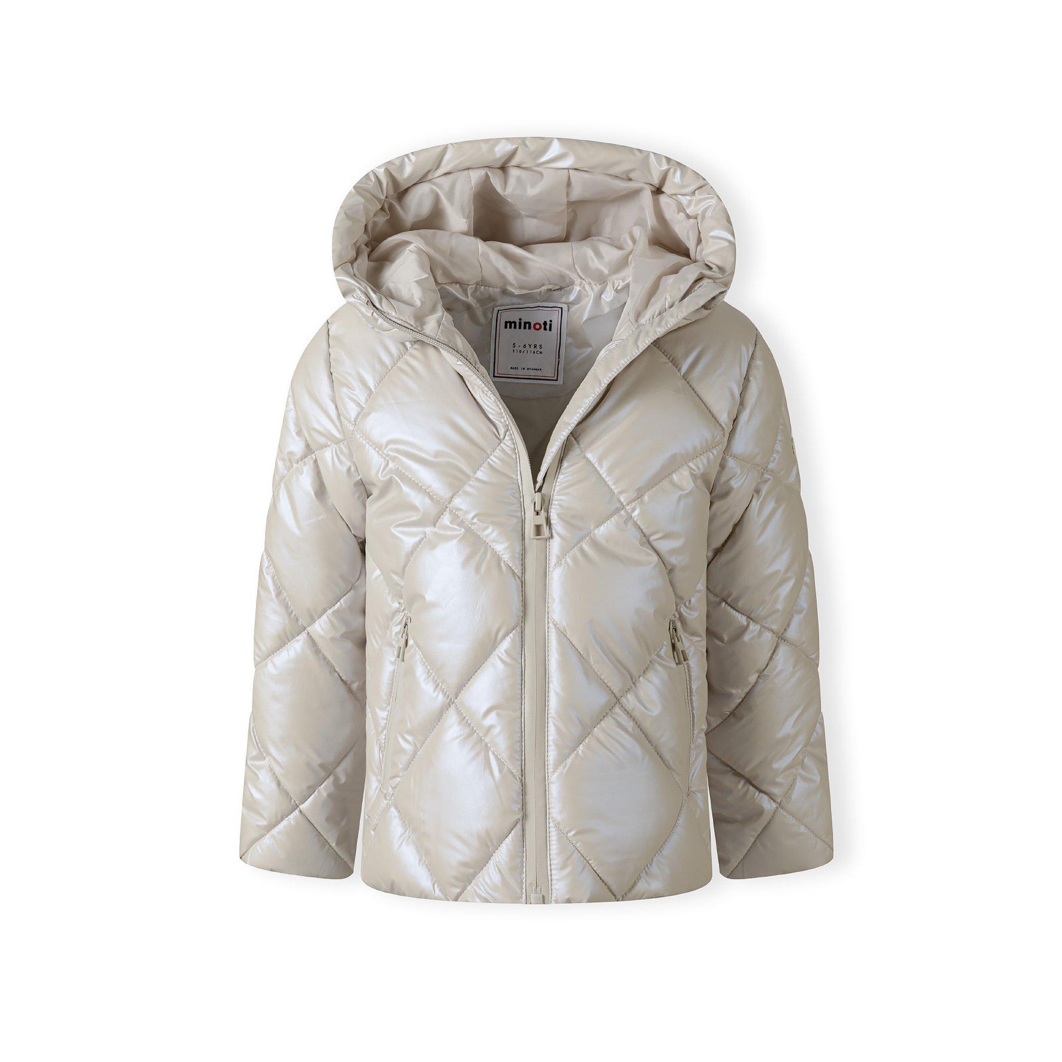 Off White - Minoti - Girls quilted jacket with hood and zip pockets cream - 4