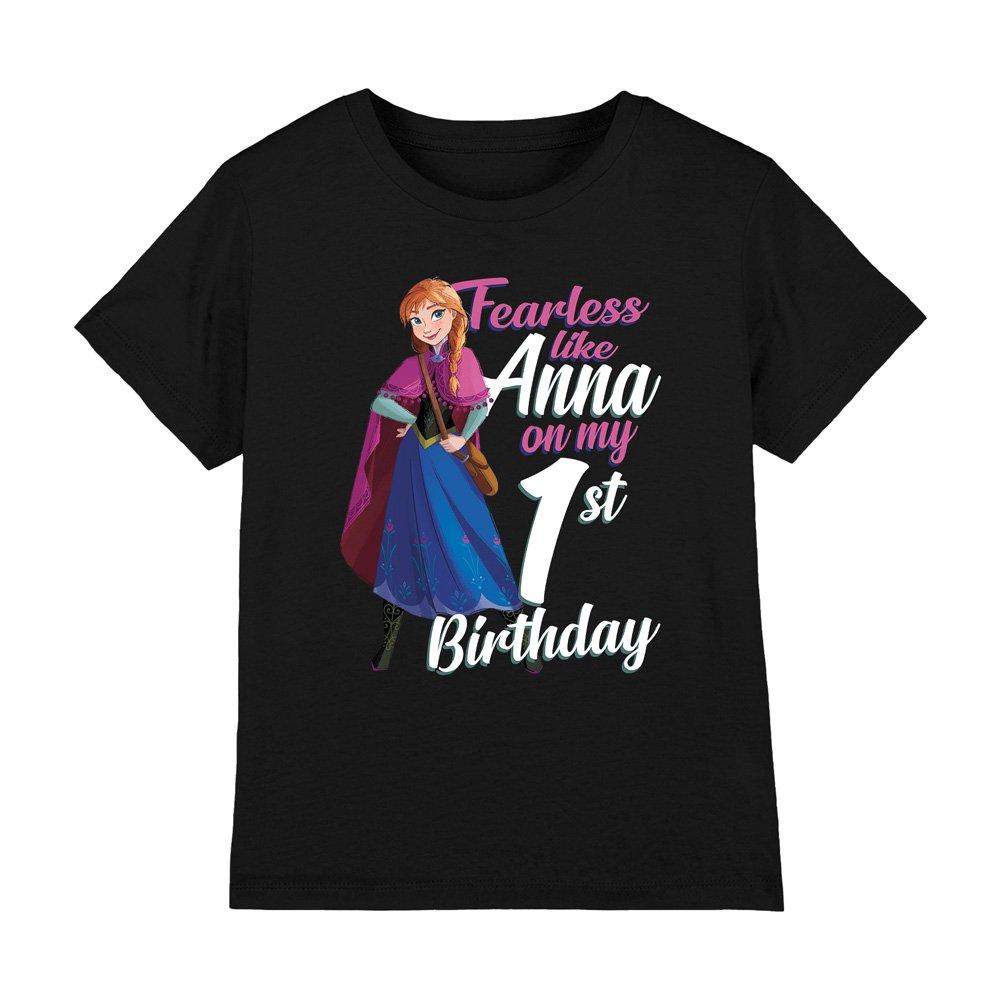 Black - Frozen - Frozen Fearless Like Anna 1St Birthday T-Shirt Bla - 1