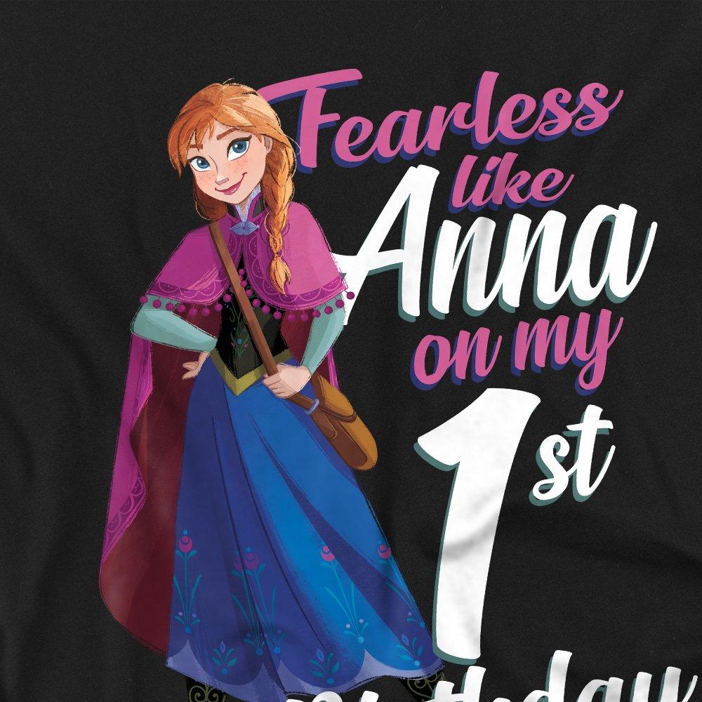 Black - Frozen - Frozen Fearless Like Anna 1St Birthday T-Shirt Bla - 2