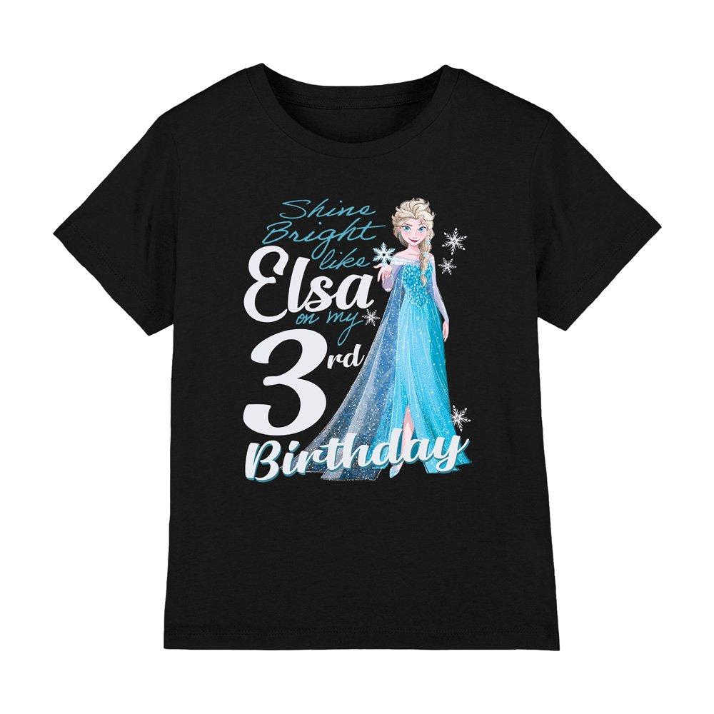 Black - Frozen - Frozen Bright Like Elsa 3Rd Birthday T-Shirt Black - 1