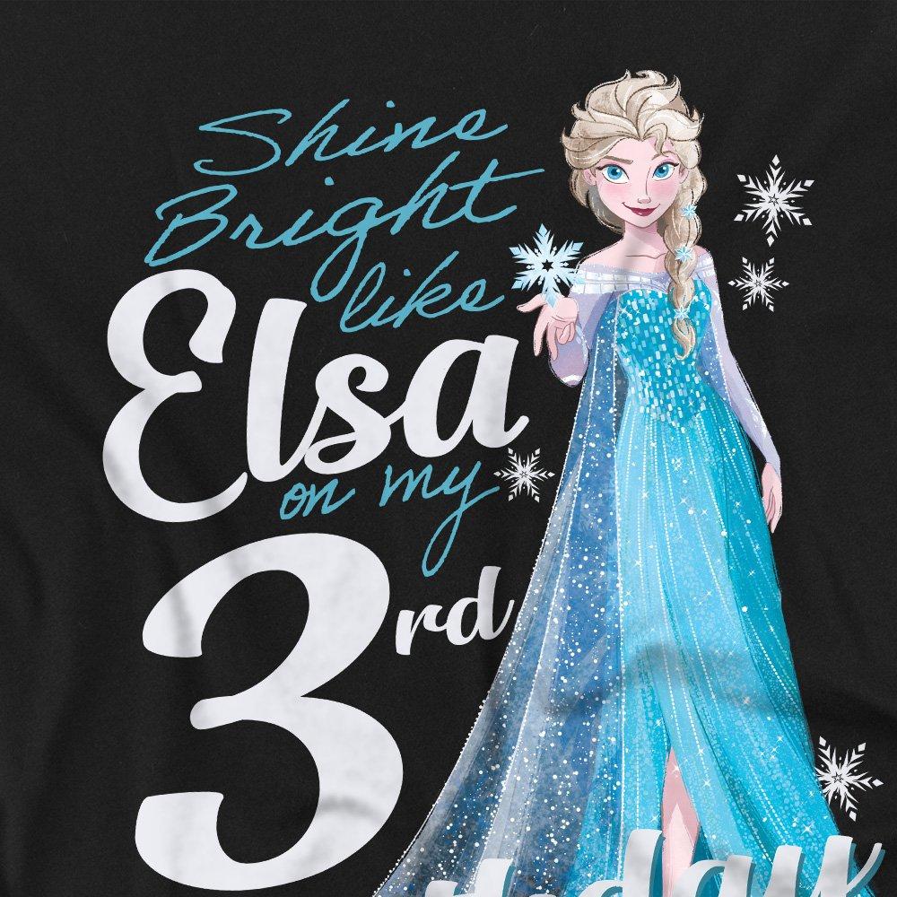 Black - Frozen - Frozen Bright Like Elsa 3Rd Birthday T-Shirt Black - 2