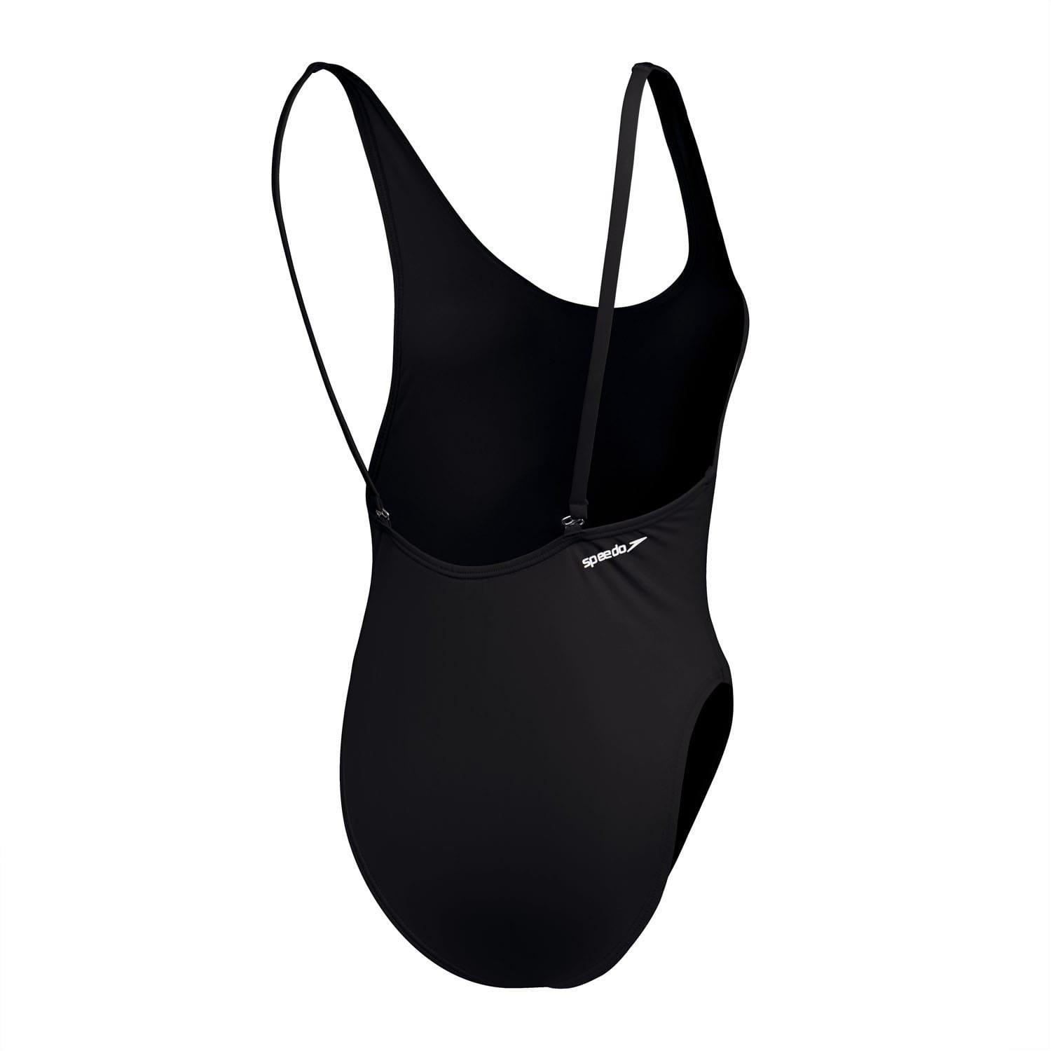 Black - Speedo - Solid 1 Piece Swimsuit - 2