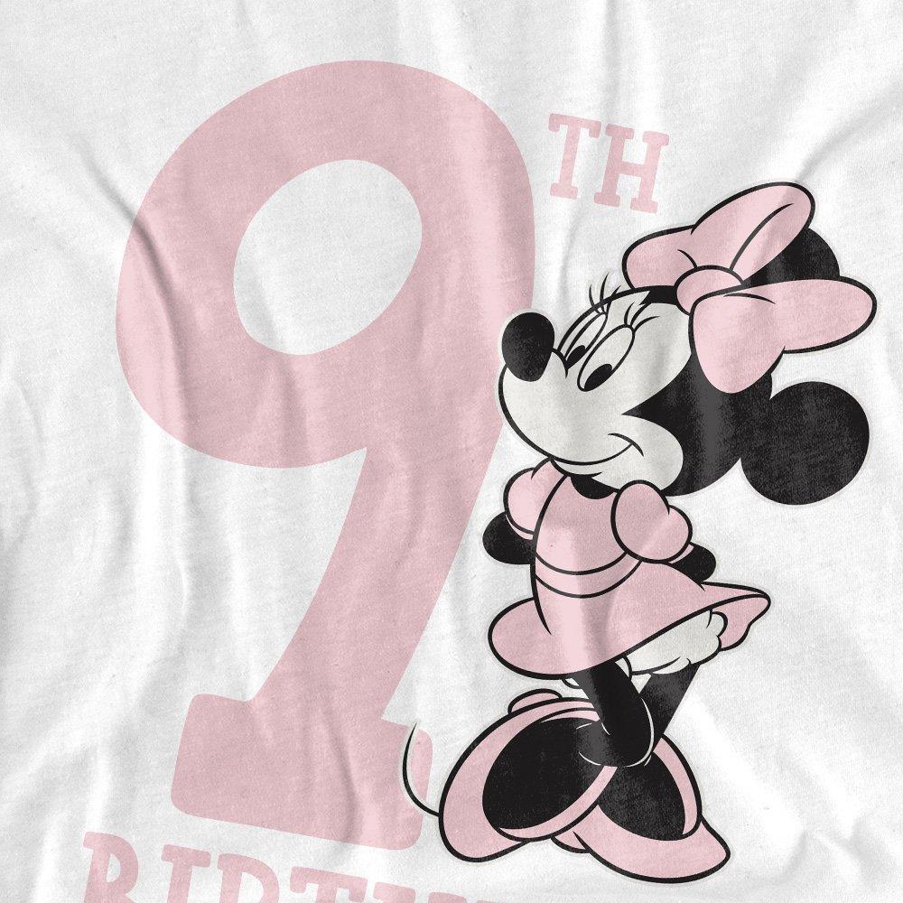 White - Minnie Mouse - Minnie Mouse 9Th Birthday Shirt T-Shirt White - 2
