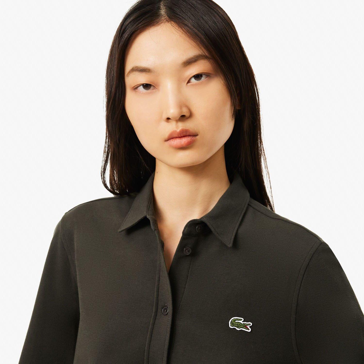 Green - Lacoste - Belted Pique Shirt Dress - 3