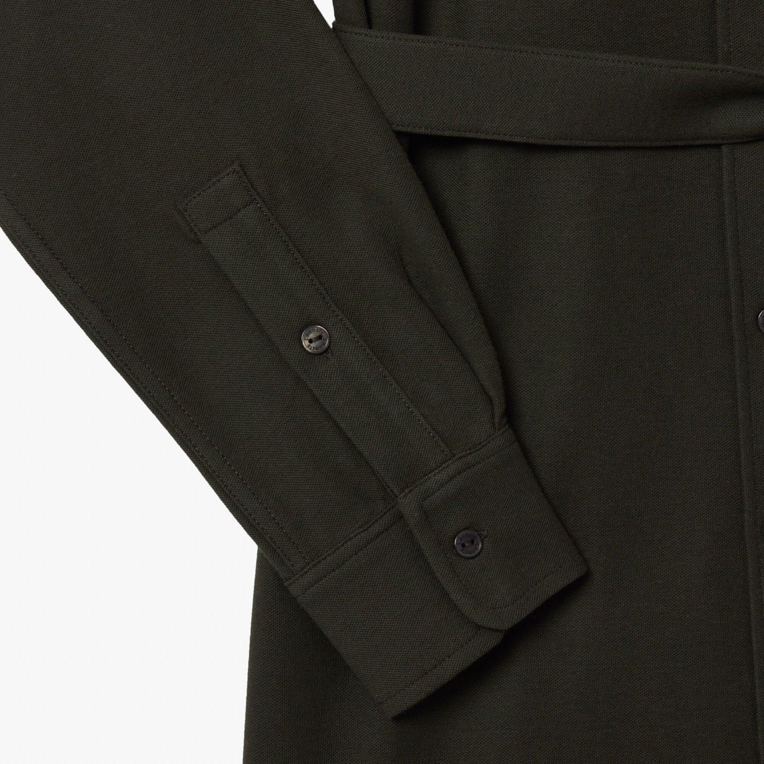 Green - Lacoste - Belted Pique Shirt Dress - 5