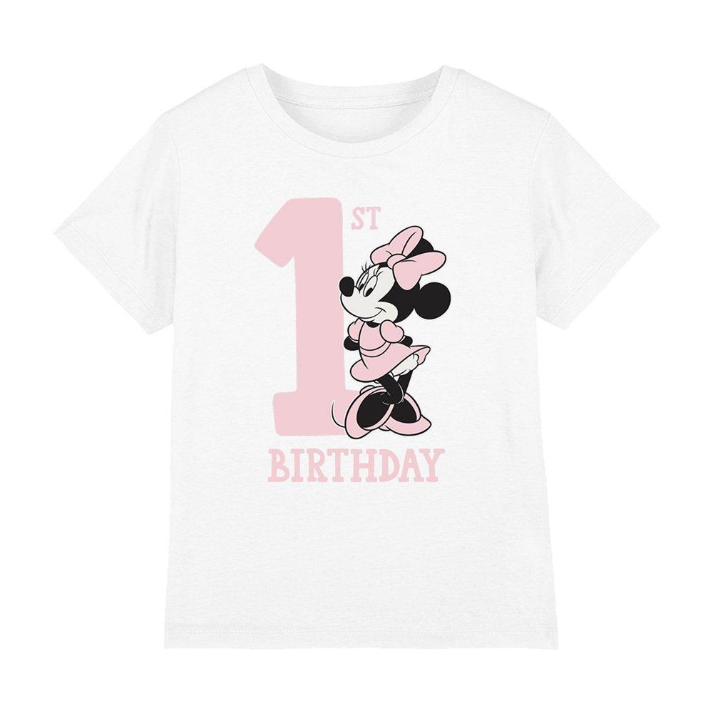 White - Minnie Mouse - Minnie Mouse 1St Birthday Shirt T-Shirt White - 1