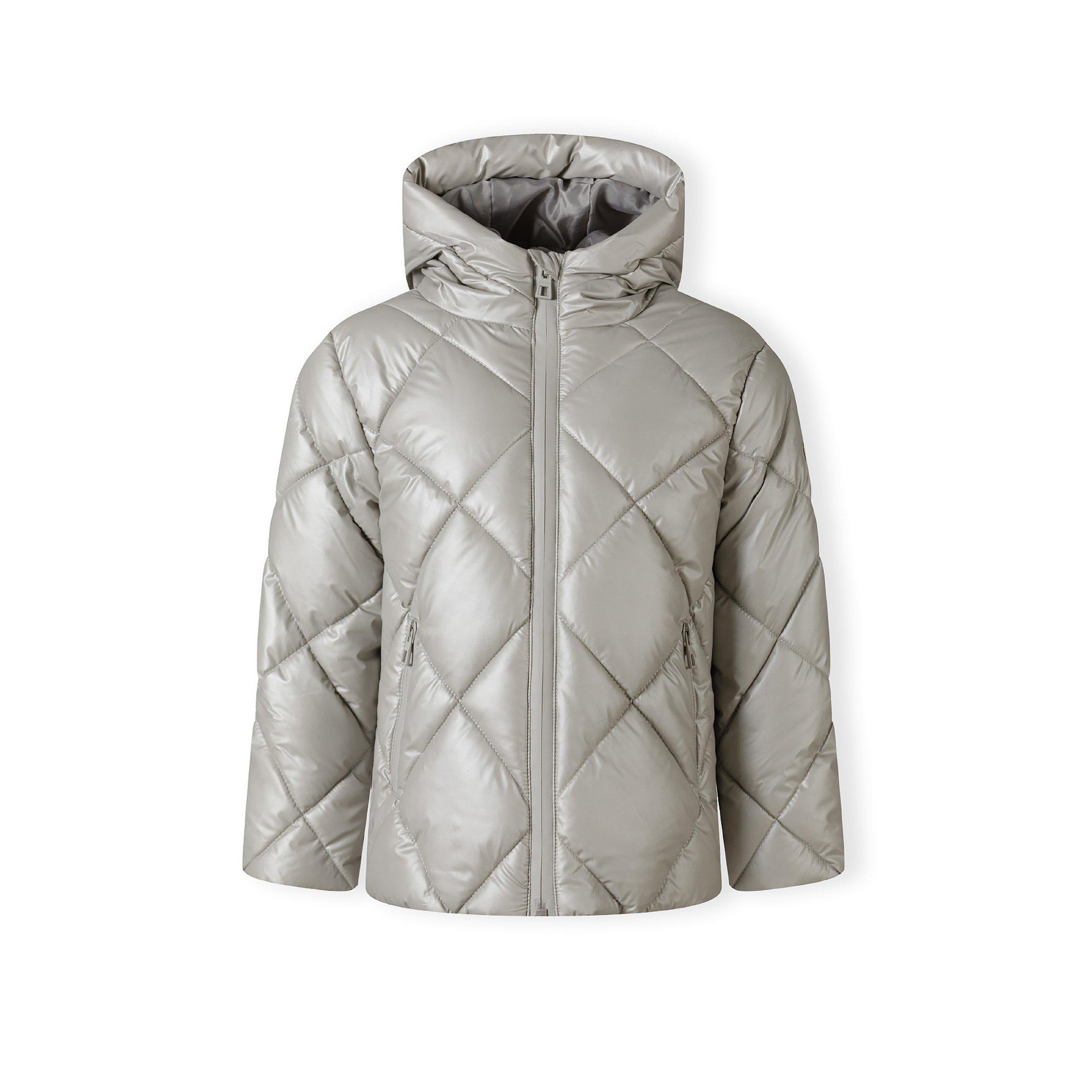 Minoti  Girls Quilted Jacket With Hood And Zip Pockets Silver - 6-7 Yrs
