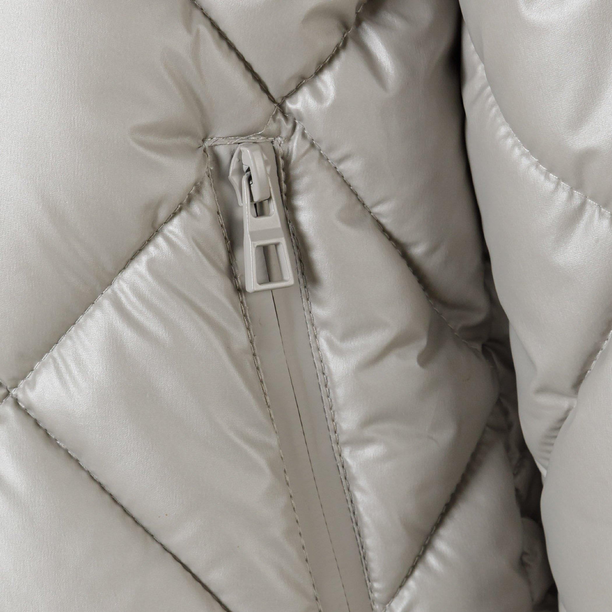 Zilver - Minoti - Girls quilted jacket with hood and zip pockets silver - 5