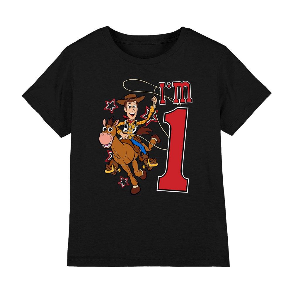 Black - Toy Story - Toy Story Birthday Woody IM 1 Kids T-Shirt Black - 1