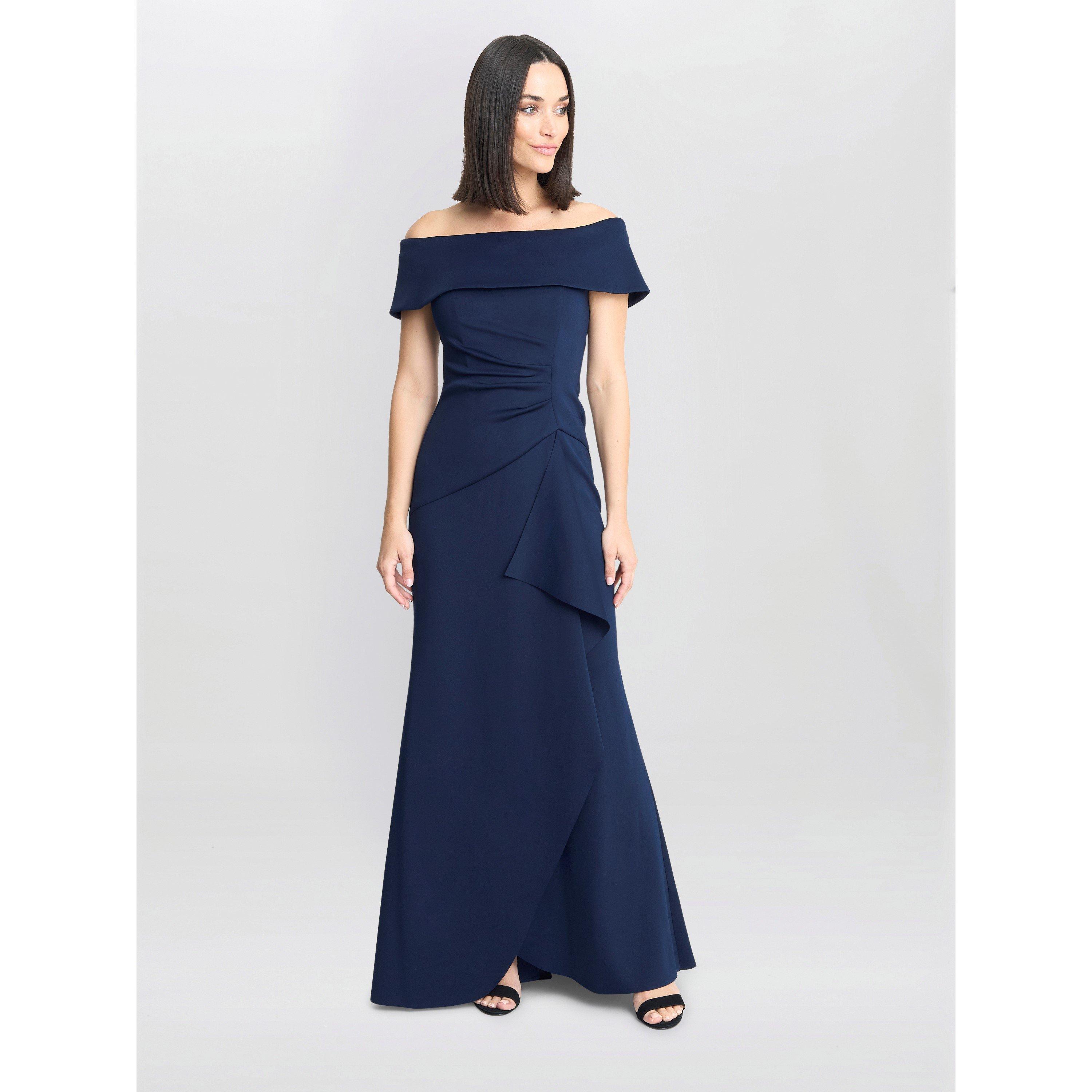 Gina Bacconi Women's Carla Off The Shoulder Maxi Dress - Navy - 12