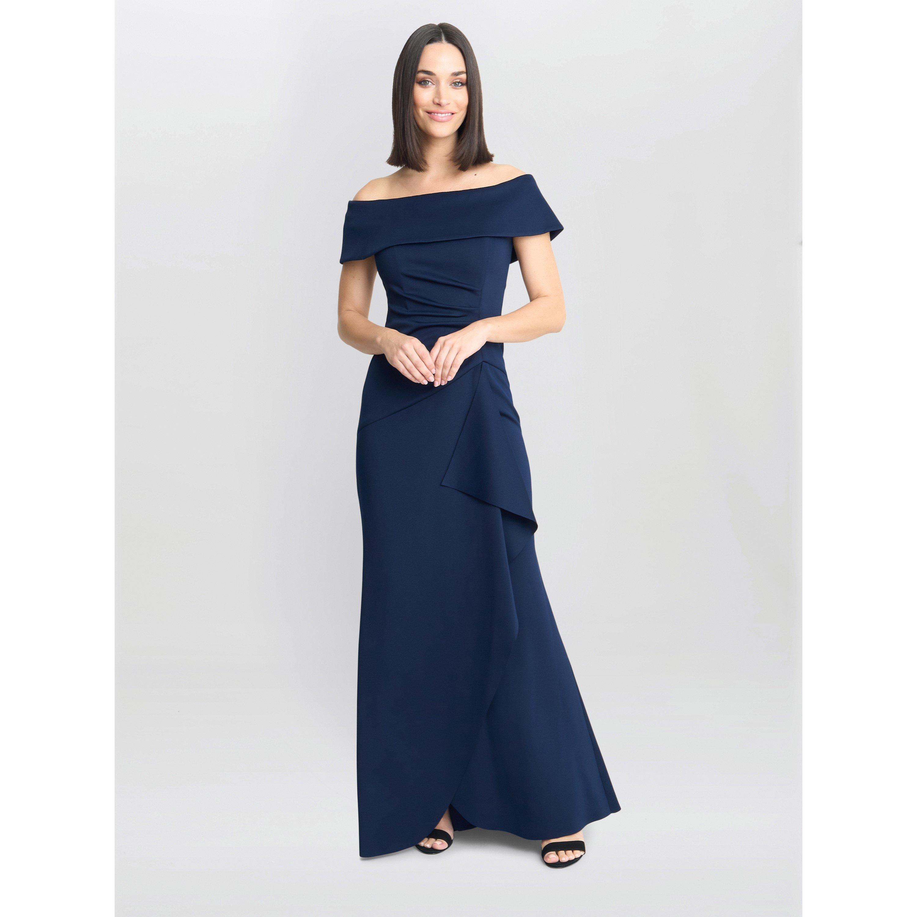 Navy - Gina Bacconi - Carla Off The Shoulder Maxi Dress - 3