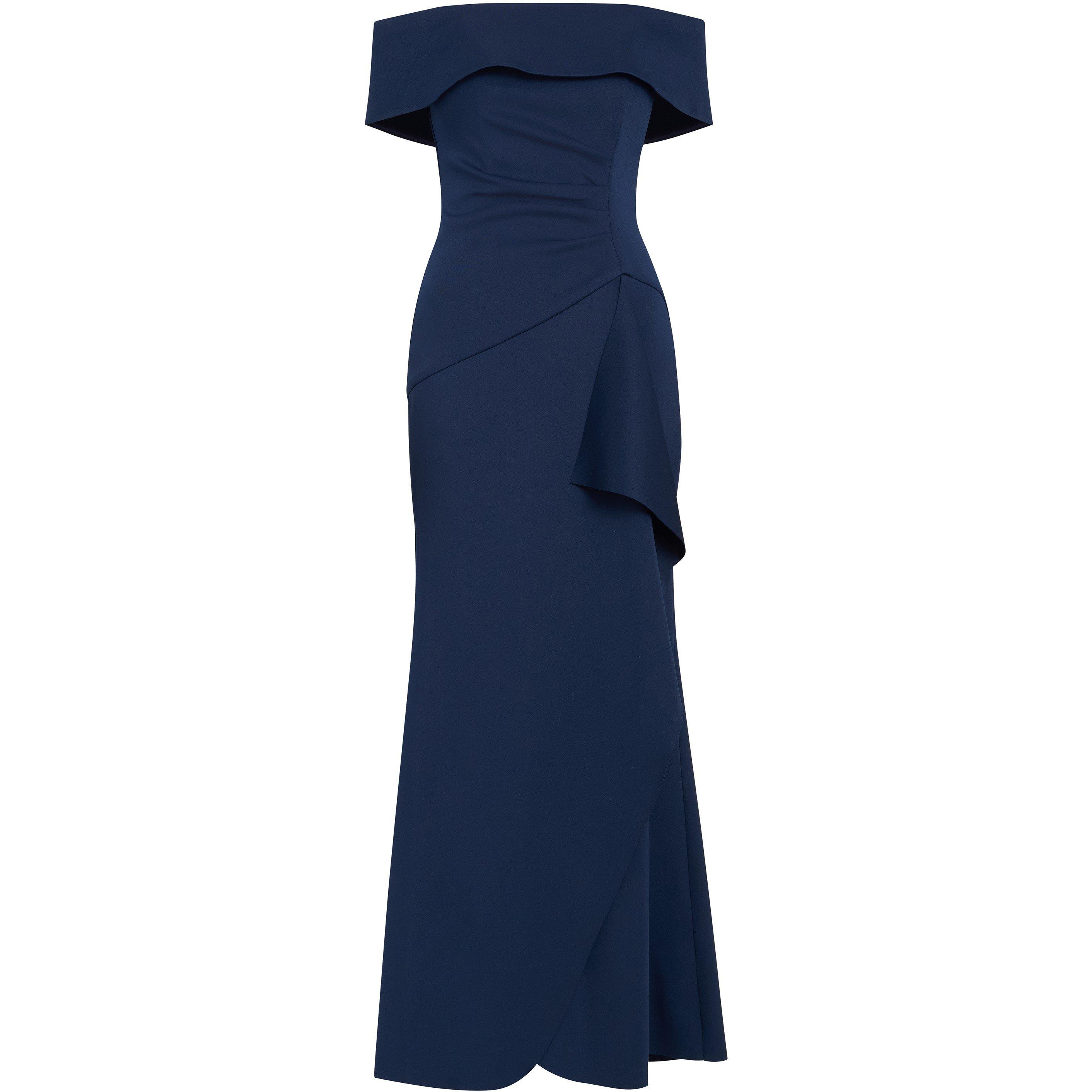 Navy - Gina Bacconi - Carla Off The Shoulder Maxi Dress - 4