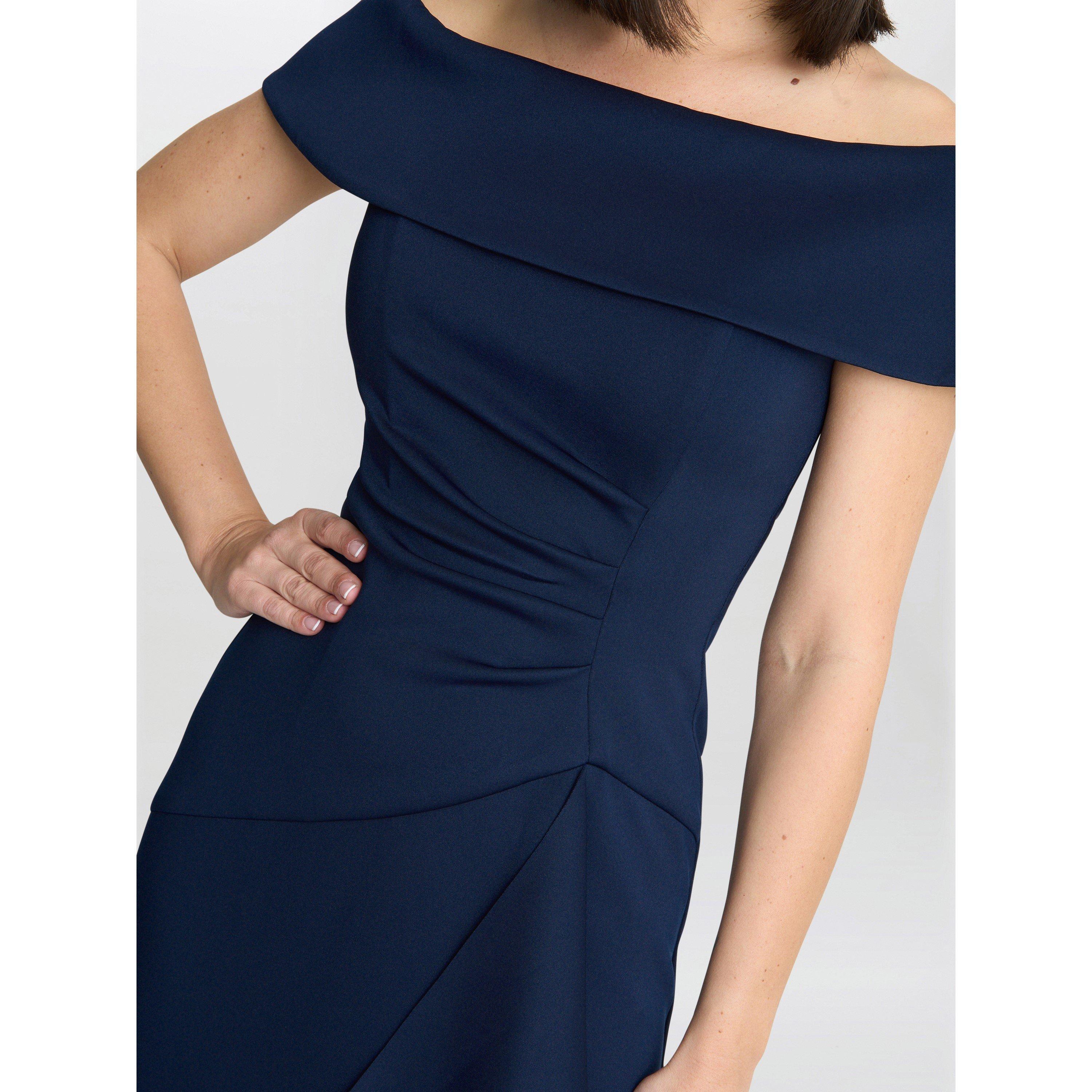 Navy - Gina Bacconi - Carla Off The Shoulder Maxi Dress - 5