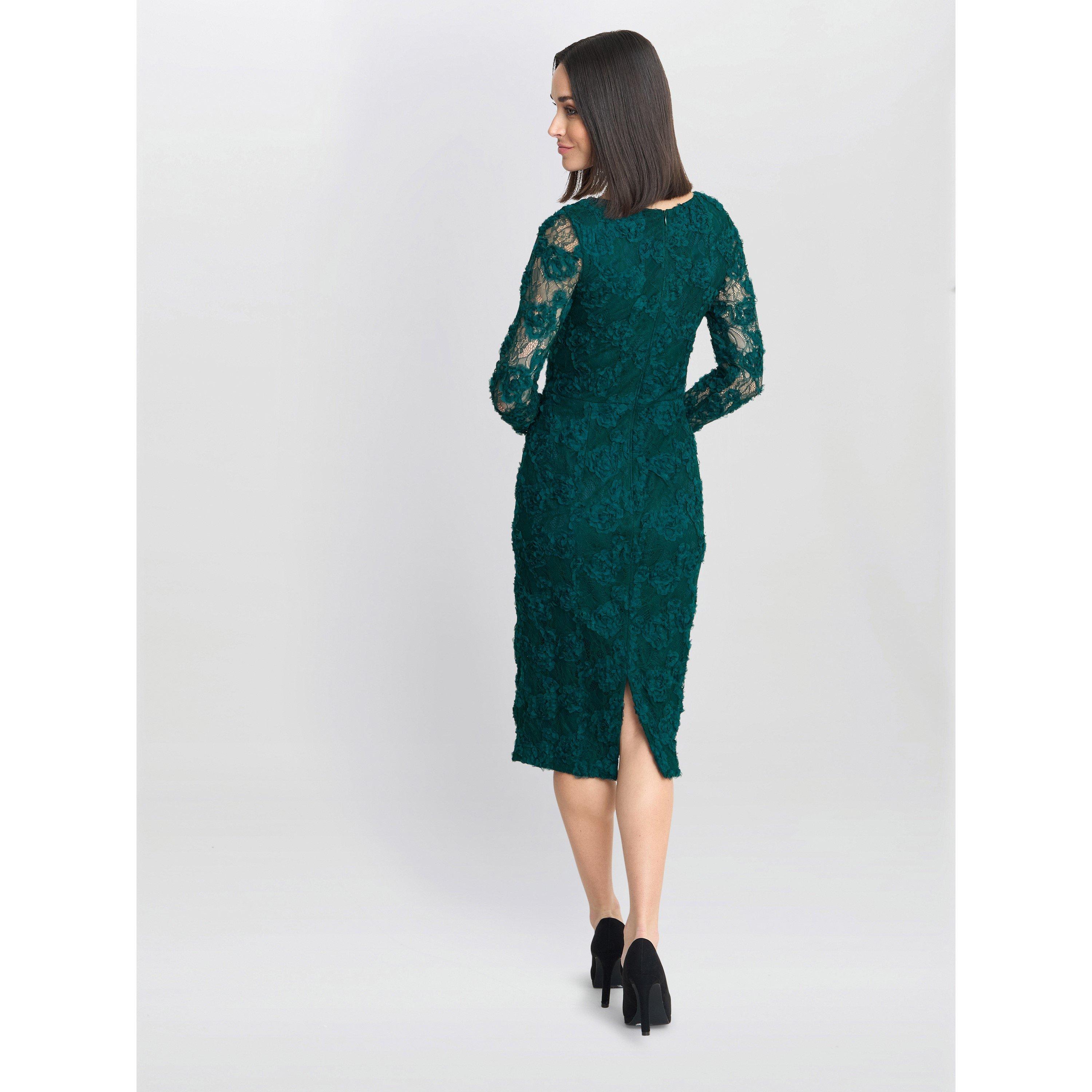 Bright Green - Gina Bacconi - Scarlett Corded Floral Lace Dress - 2