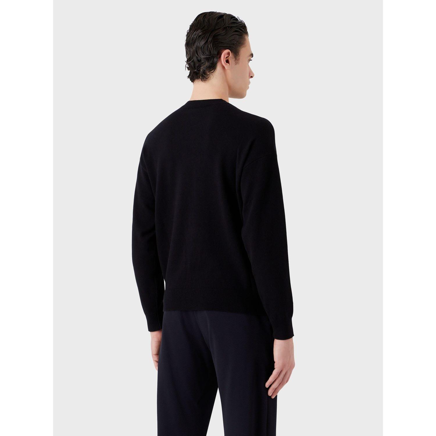 Navy - Emporio Armani - Knit Sweatshirt - 2