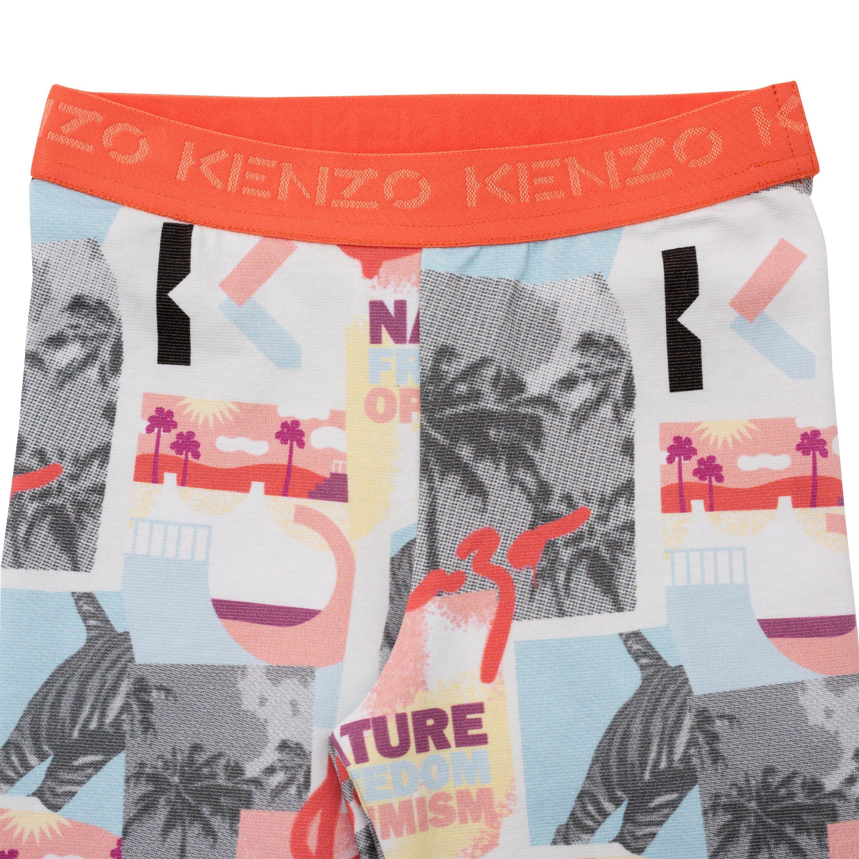 Coral Red - Kenzo - Kids' Aztec Print Cycling Shorts - 3