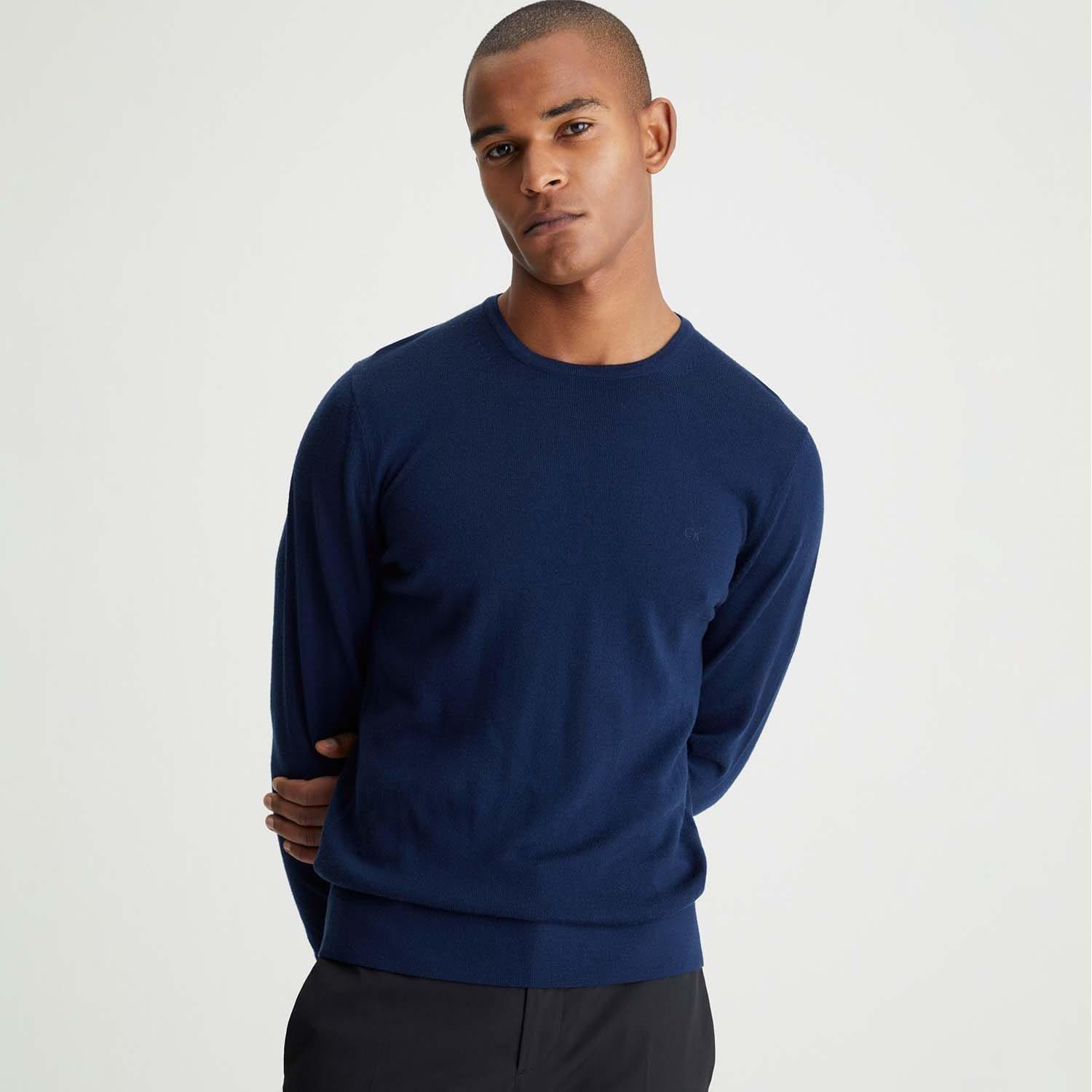 Navy - Calvin Klein - Merino Wool Jumper - 4