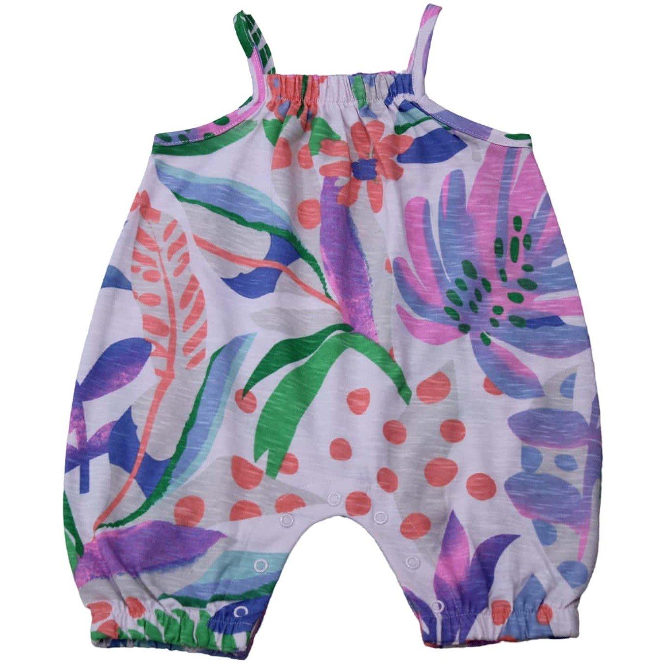 Multi - Hello World - Sleeveless Romper - 2