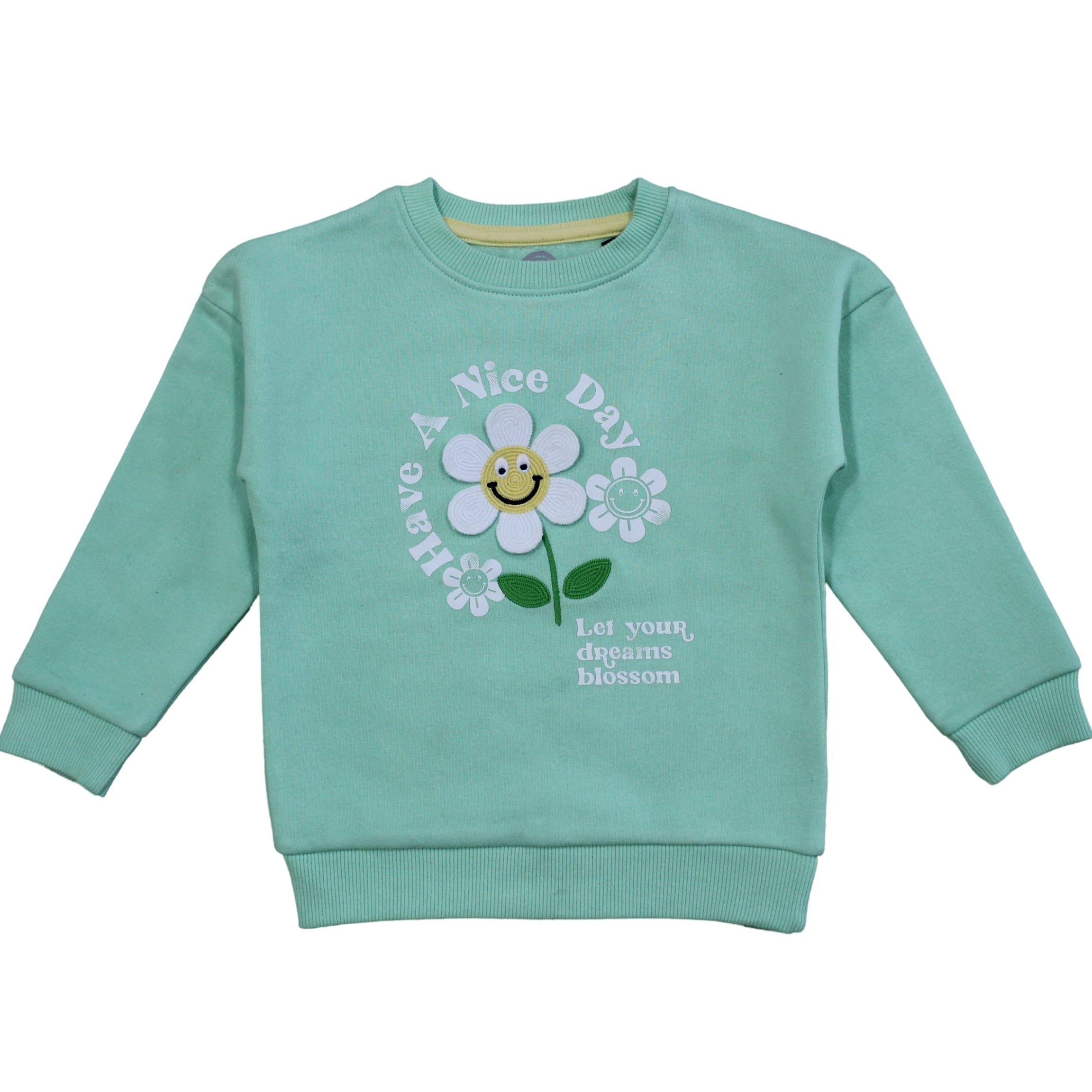 Green/Blue - Hello World - Sweatshirt & Leggings Set - 2