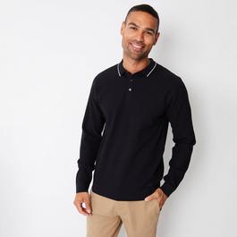 Threadbare Textured Knitted Long Sleeve Polo Jumper