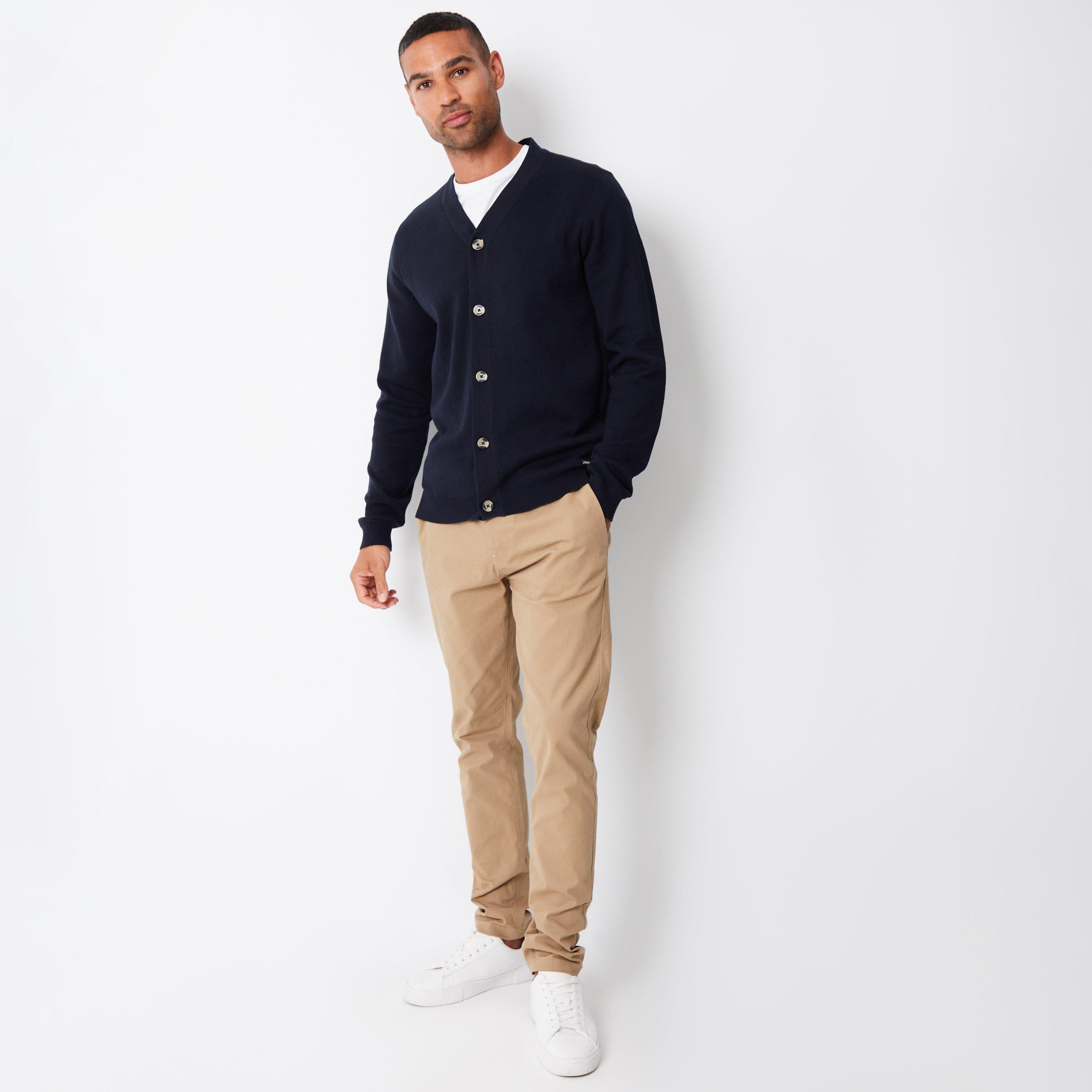 Navy - Threadbare - Cotton Blend Knitted Cardigan - 3