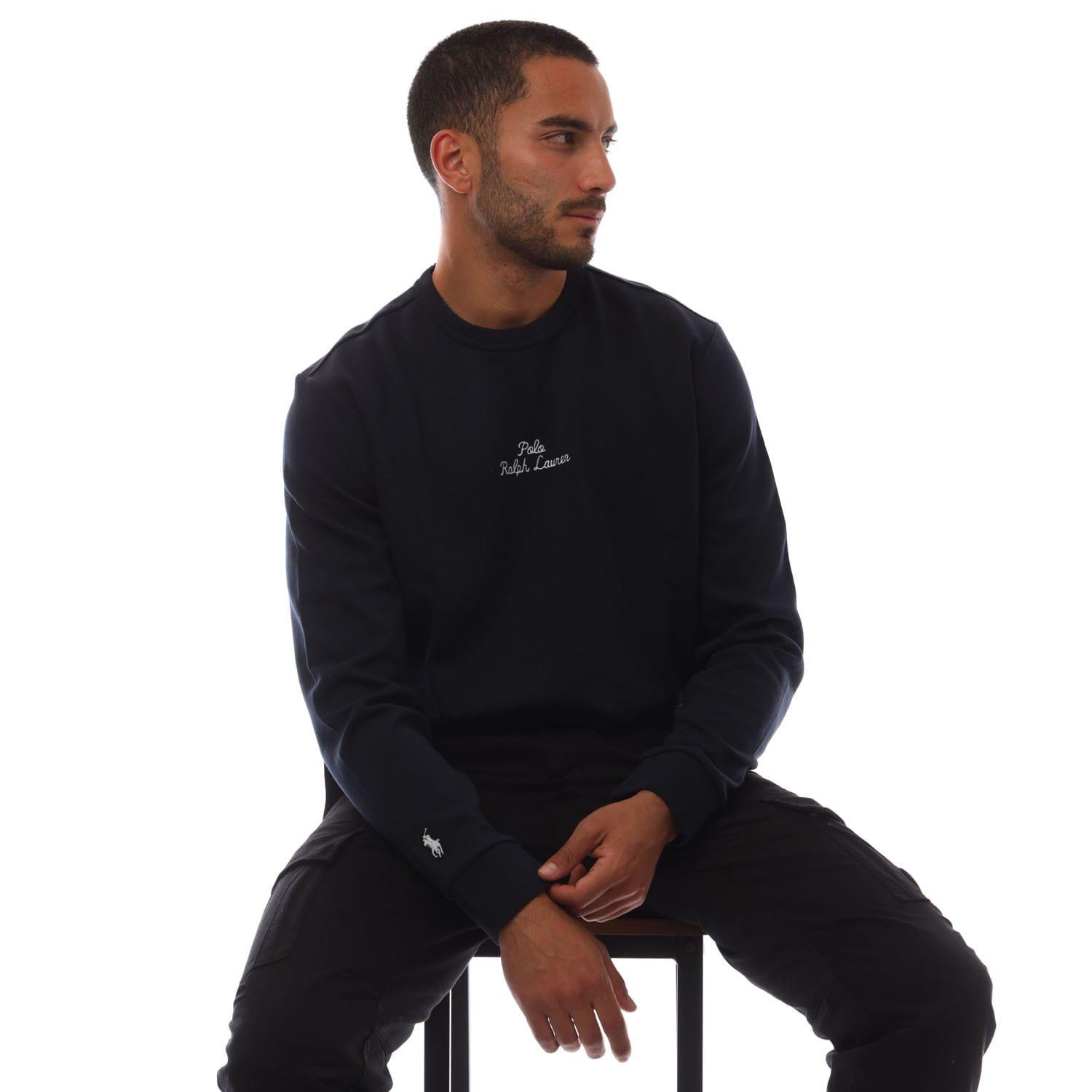 Navy - Polo Ralph Lauren - Embroidered Logo Knit Sweatshirt - 3