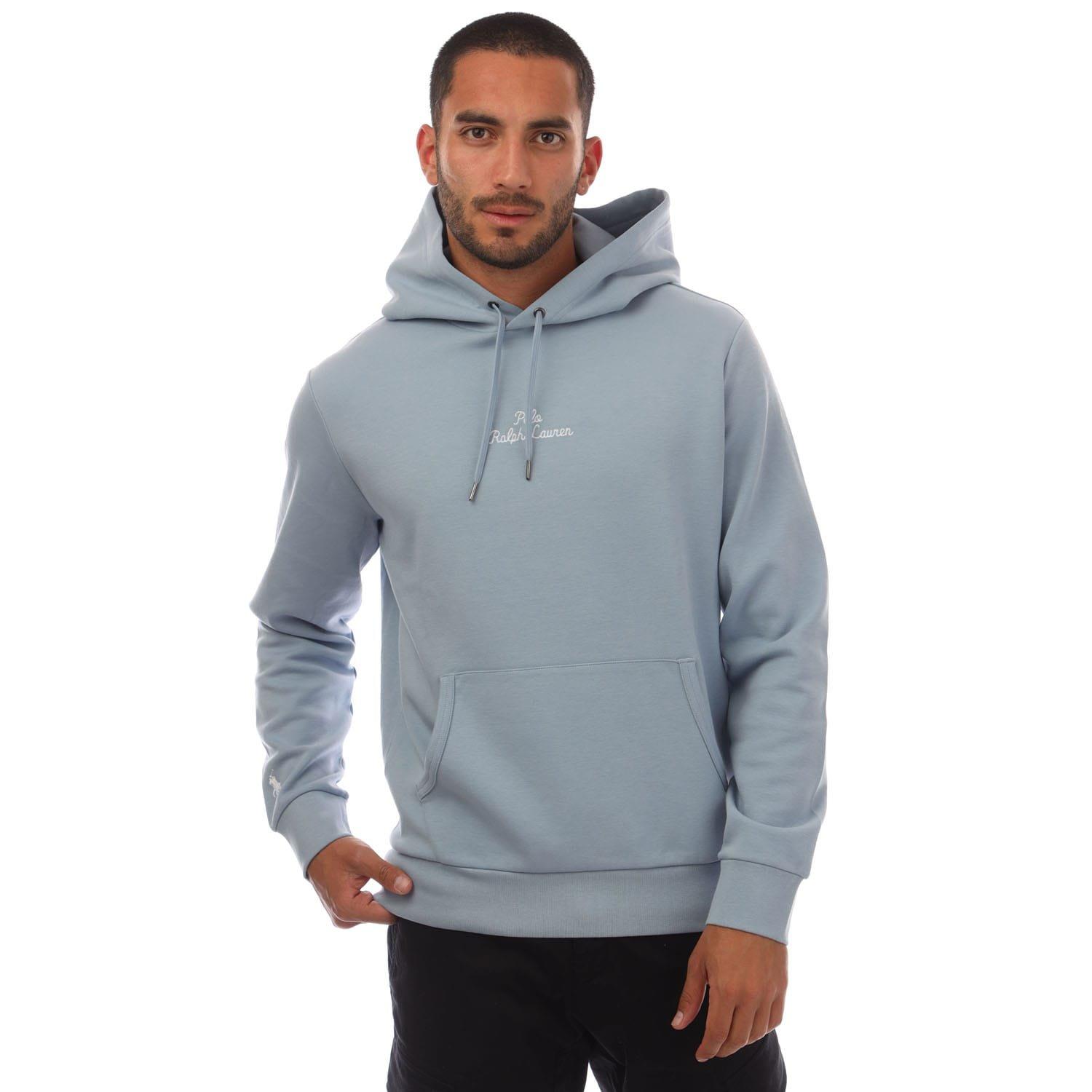Blue - Ralph Lauren - Script Chest Logo Hoodie - 1