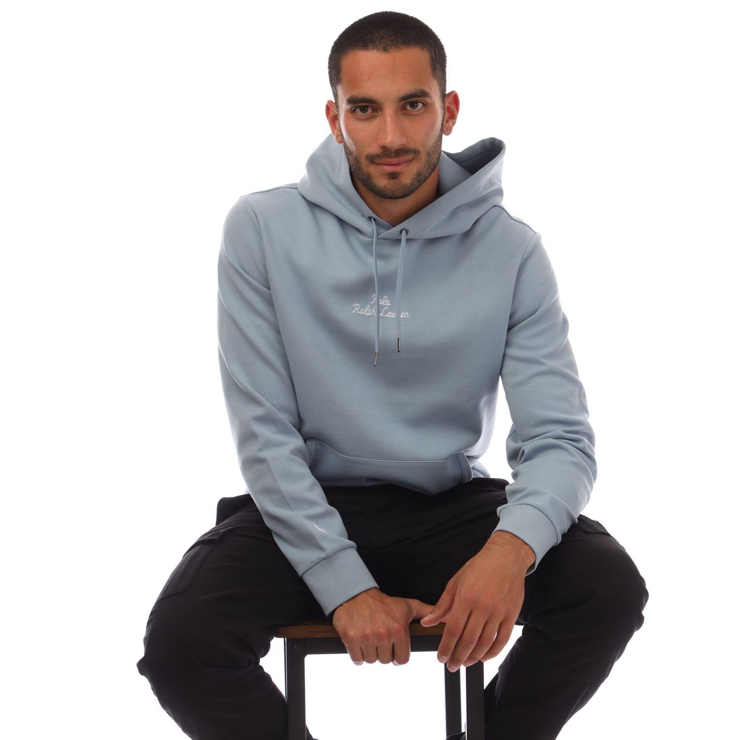 Blue - Ralph Lauren - Script Chest Logo Hoodie - 4